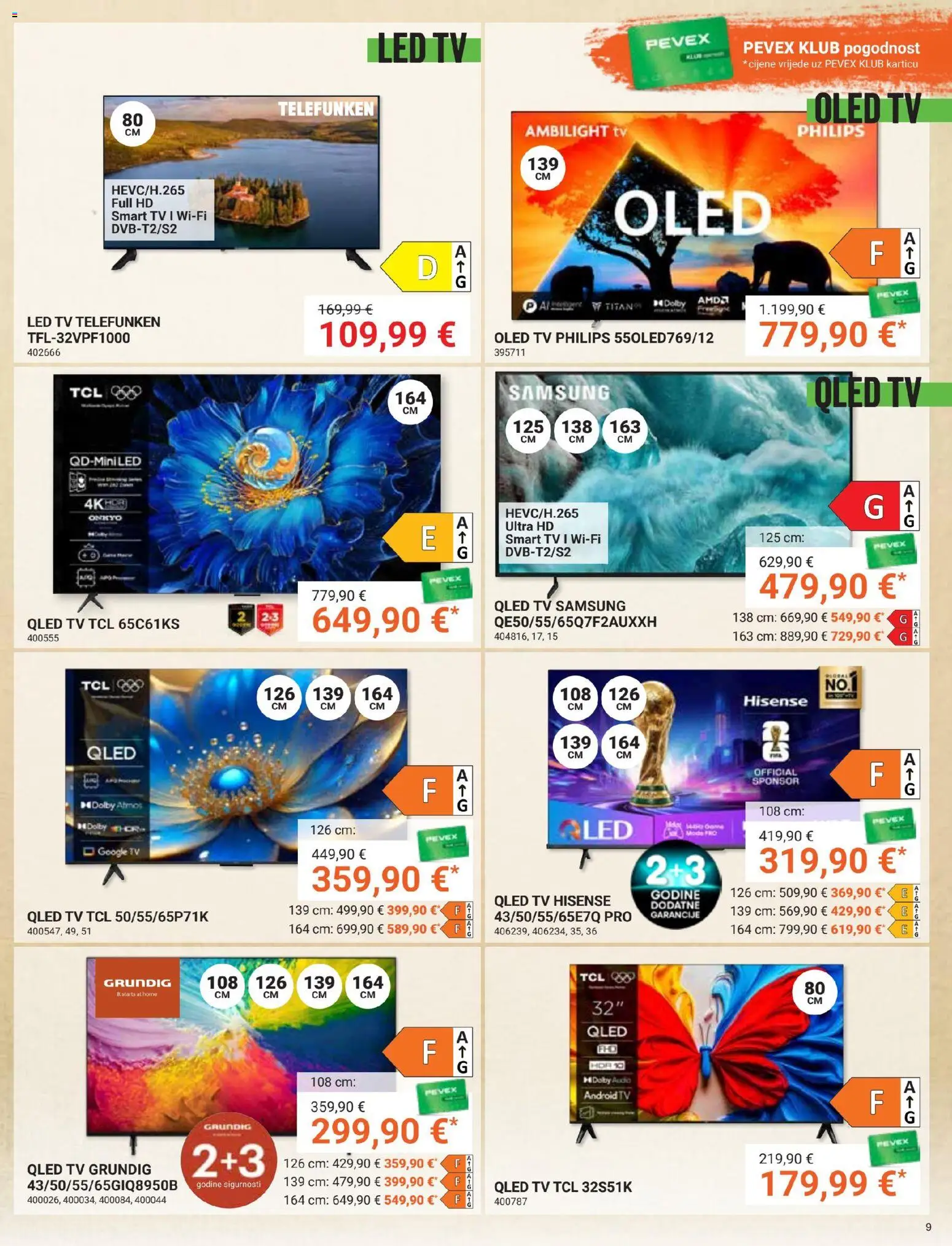 Pevex katalog | vrijedi od 23.10.2025 | Stranica: 9 | Proizvodi: Smart TV, Tv, Audio