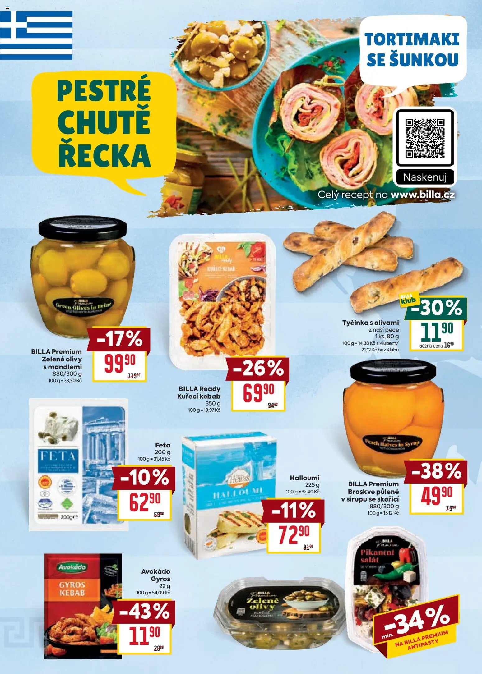 Billa leták - Chutě světa od 21.01.2026 | Strana: 10 | Produkty: Kebab, Avokádo, Olivy, Halloumi