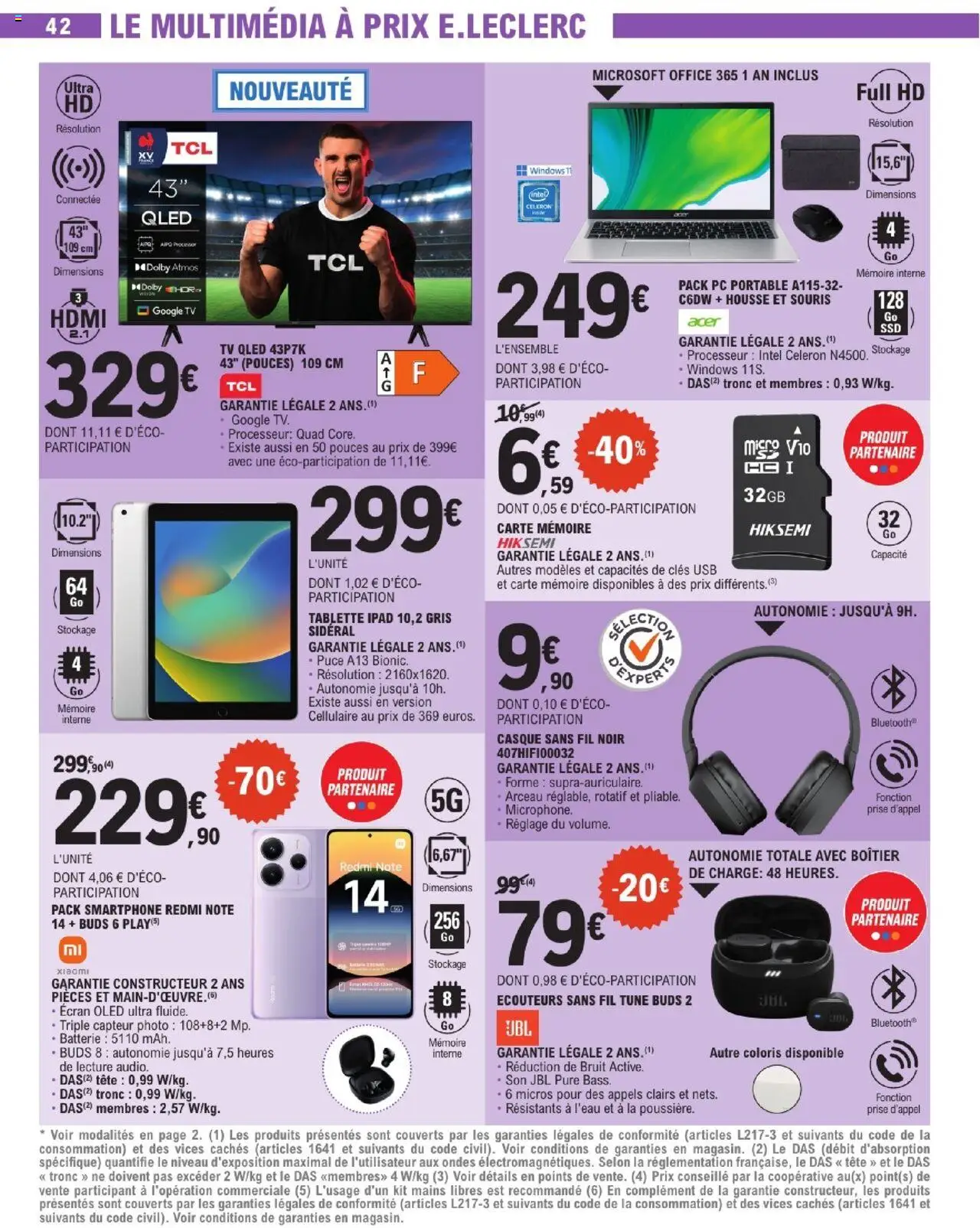  | Page: 42 | Produits: Écouteurs, USB, PC portable, Batterie
