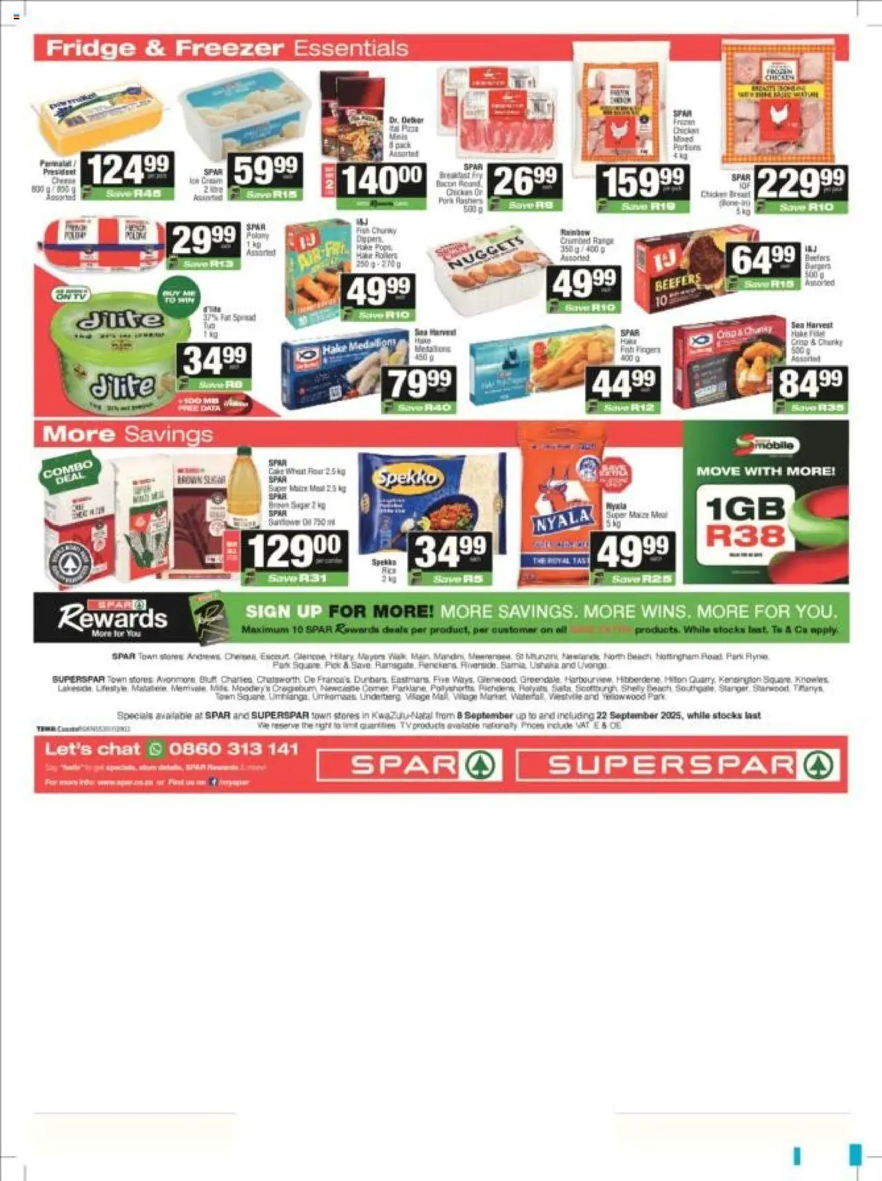 New Superspar catalogue – valid from 08.09.2025 | Page: 8 | Products: Flour, Maize meal, Chicken, Pork