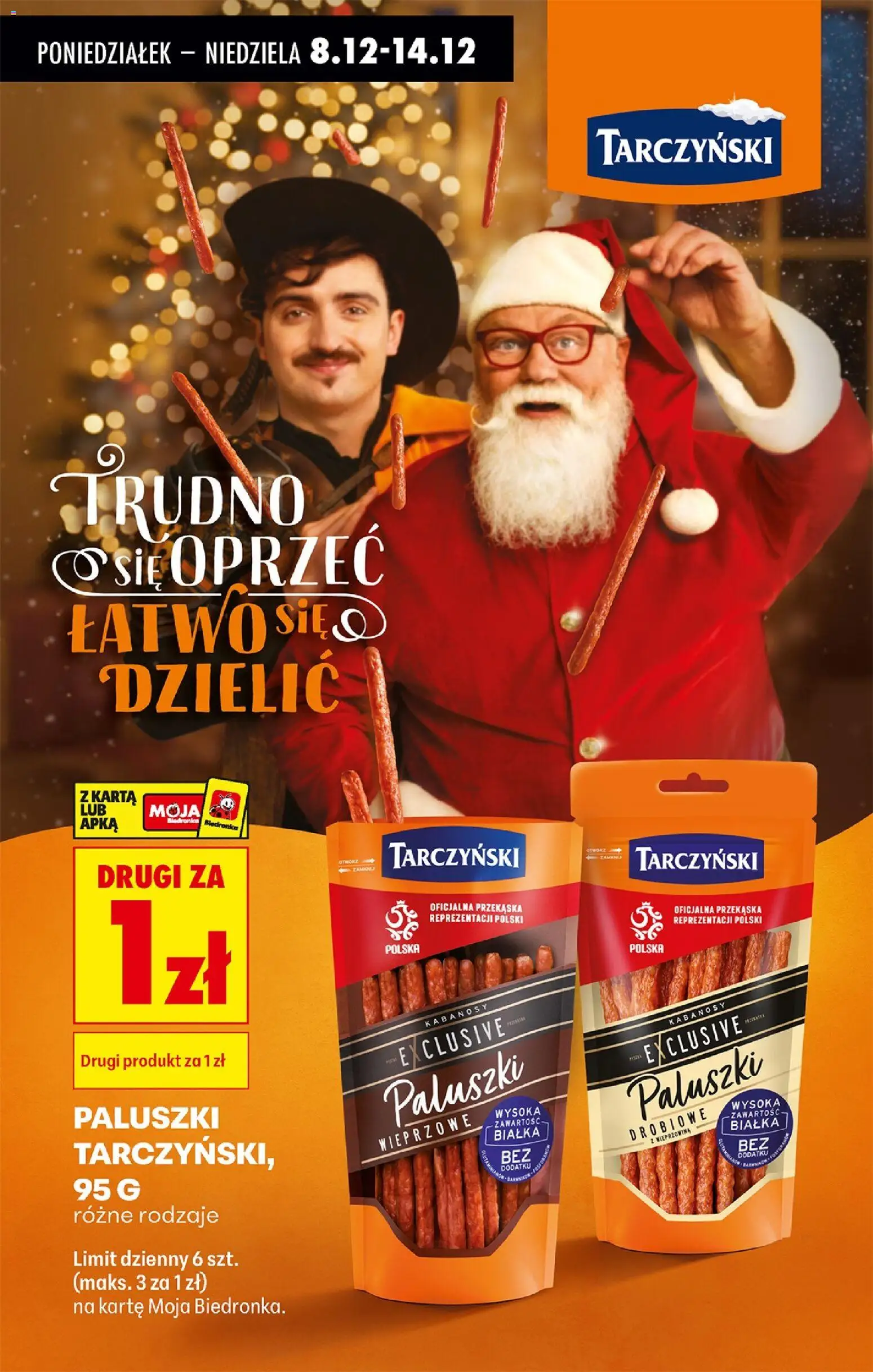 Biedronka gazetka od 08.12.2025 | Strona: 52 | Produkty: Karta, Kabanosy, Paluszki, Wieprzowina
