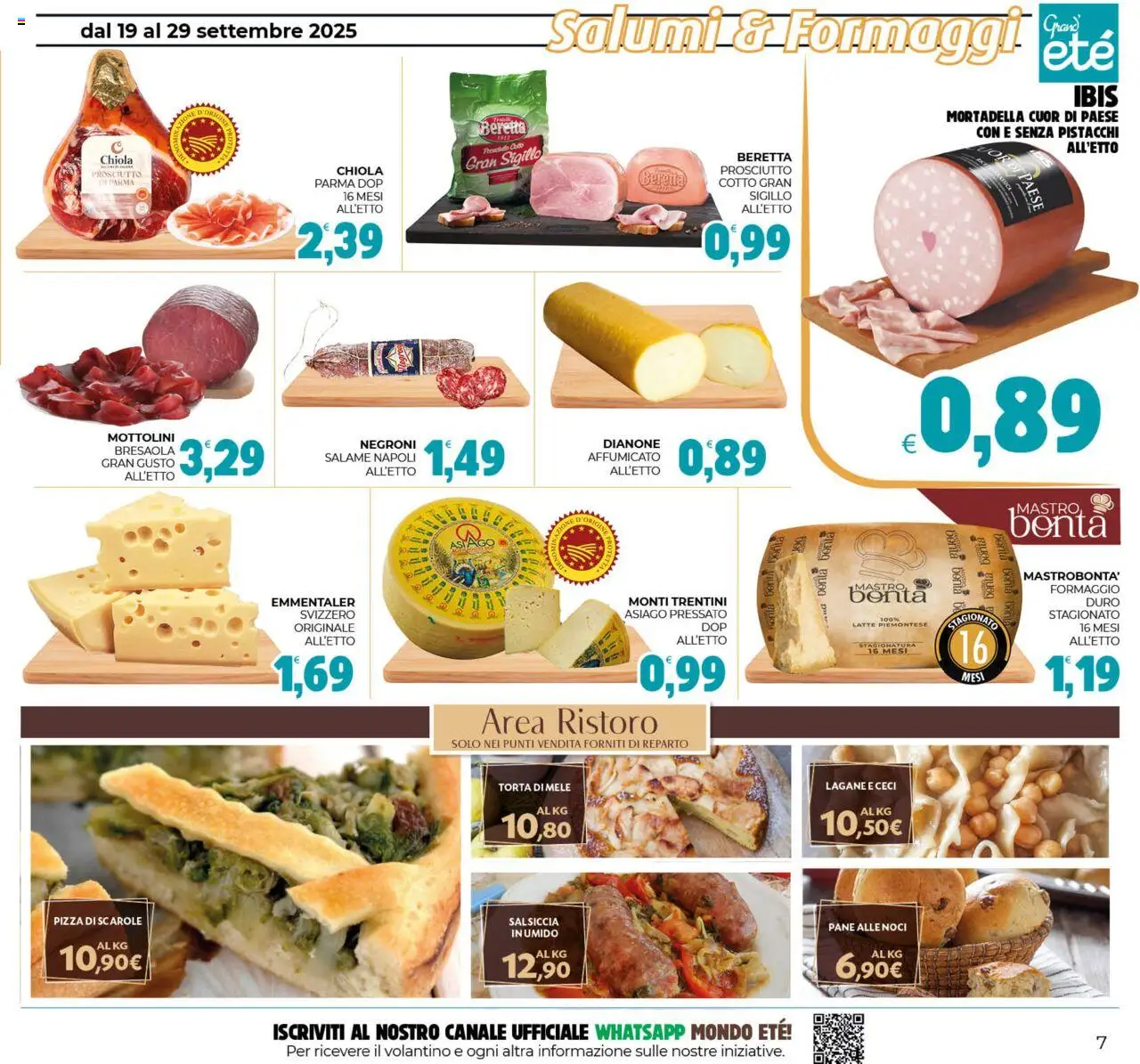 Volantino Eté del 19.09.2025 | Pagina: 7 | Prodotti: Pane, Pizza, Mele, Ceci