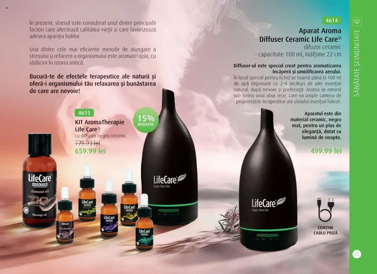 Life Care catalog - Aprilie/Octombrie – valabil de la 01.04.2025 | Pagină: 27 | Produse: Tavuk suyu, Difuzor, Priză, Ulei
