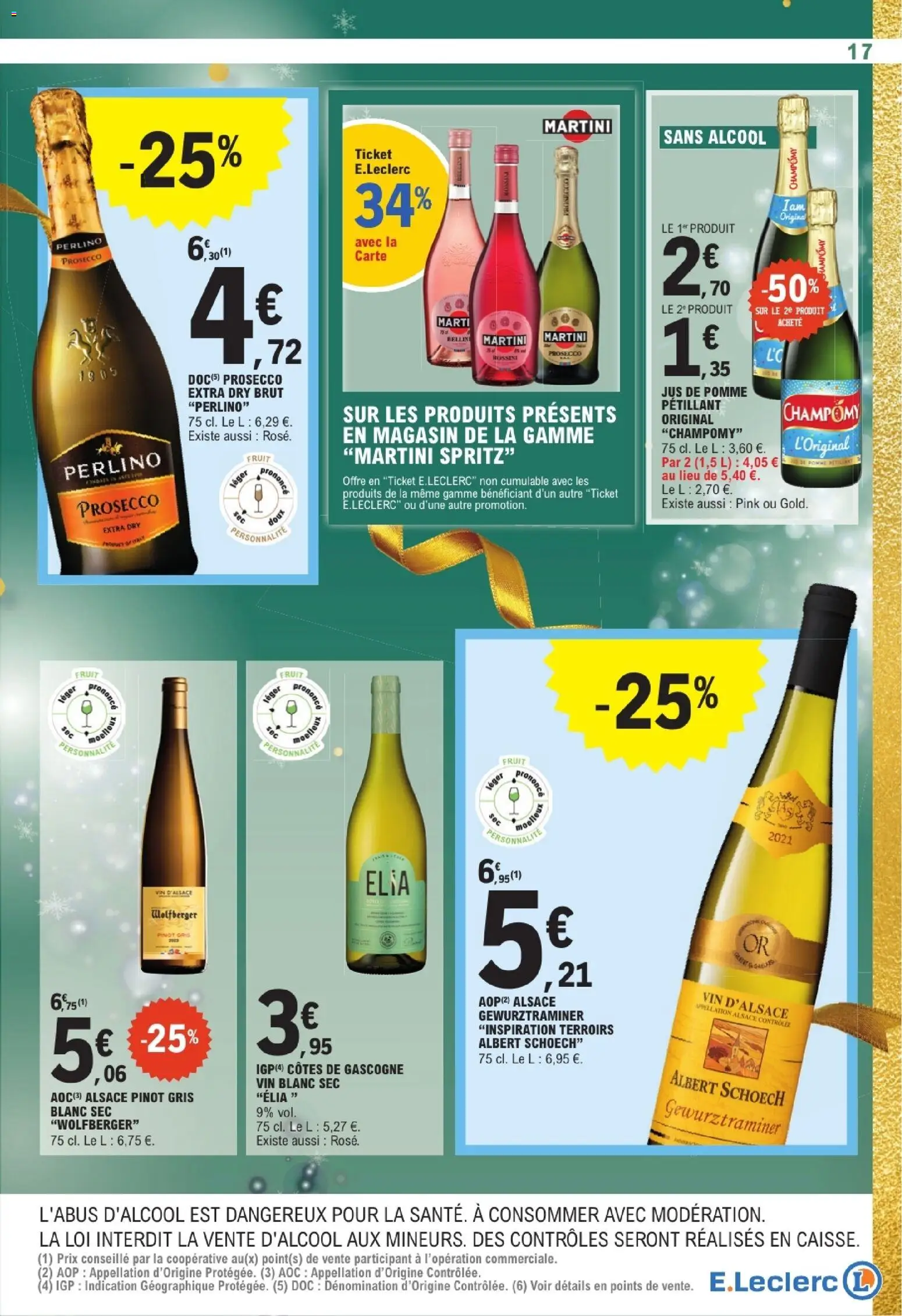 {H1} | Page: 17 | Produits: Champomy, Martini, Jus, Vin