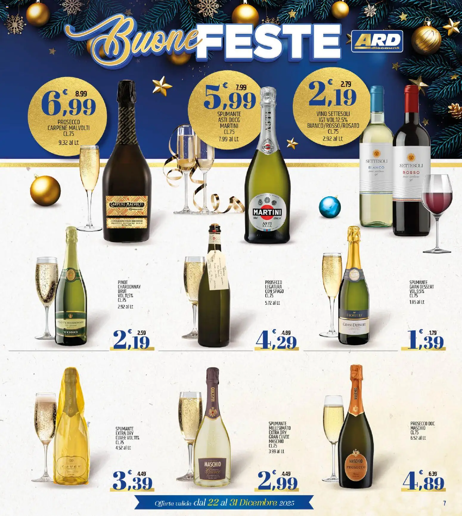 Volantino ARD Discount del 22.12.2025 | Pagina: 7 | Prodotti: Prosecco, Vino, Spumante