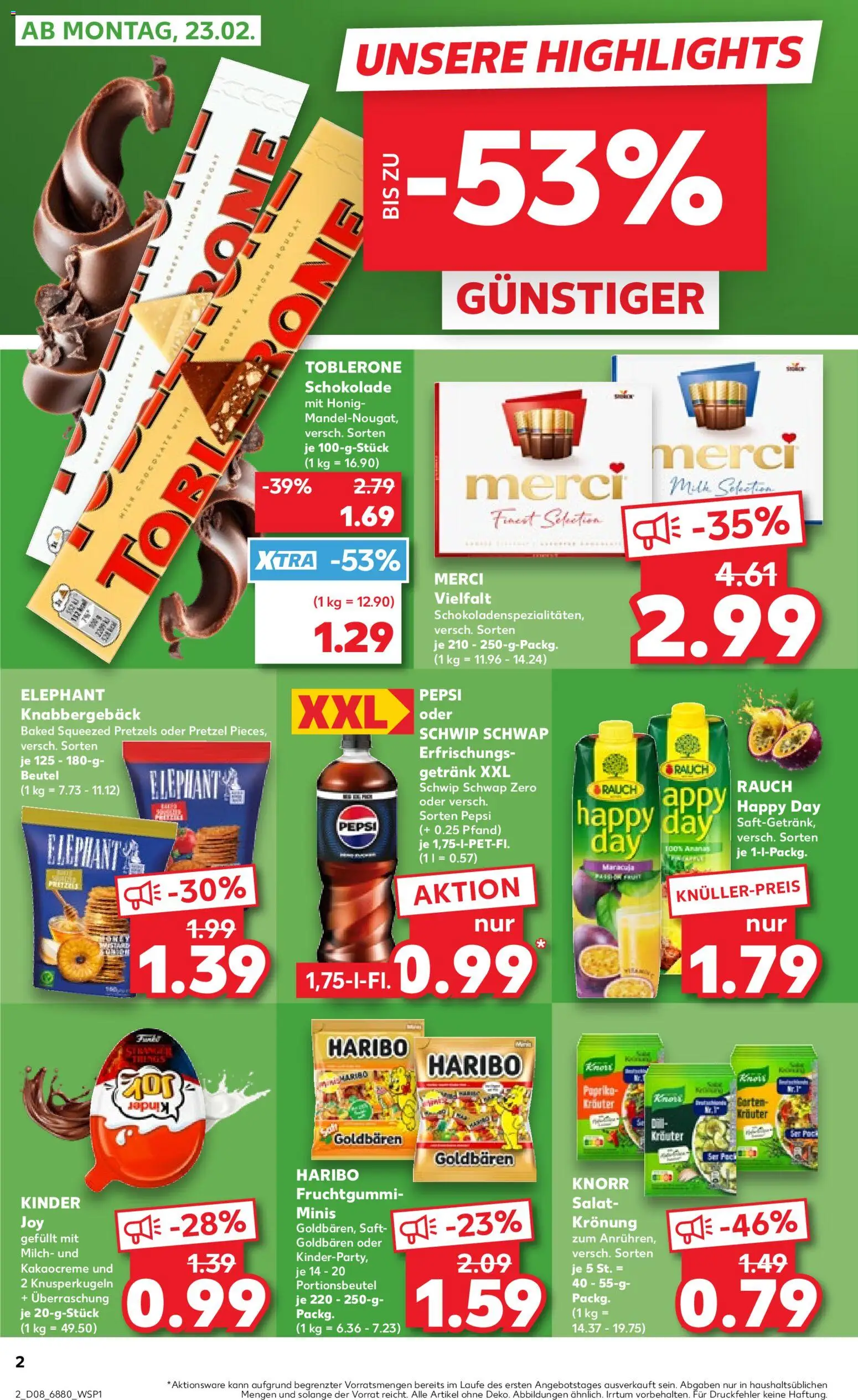 Kaufland prospekt Völklingen	 – gültig ab 22.02.2026 | Seite: 2 | Produkte: Schokolade, Dressing, Ananas, Schwip schwap