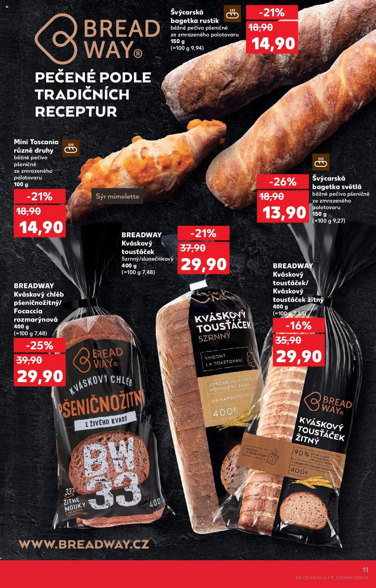 Kaufland leták - Praha 4 od 08.10.2025 | Strana: 11 | Produkty: Sýr, Chléb, Kváskový chléb, Focaccia
