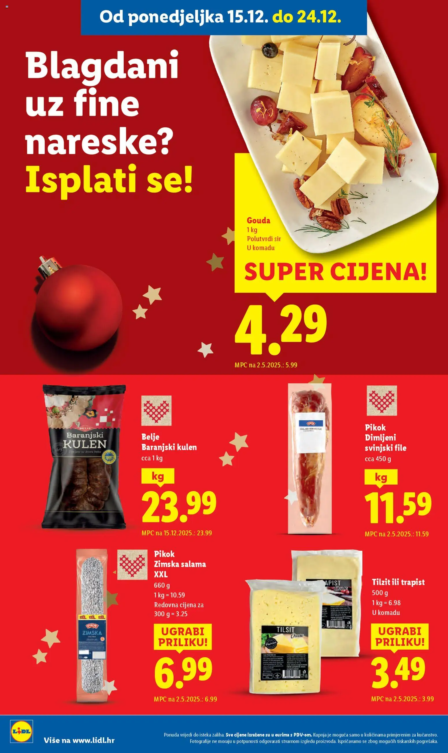Lidl katalog | vrijedi od 15.12.2025 | Stranica: 12 | Proizvodi: Sir, Trapist, Salama, Kulen