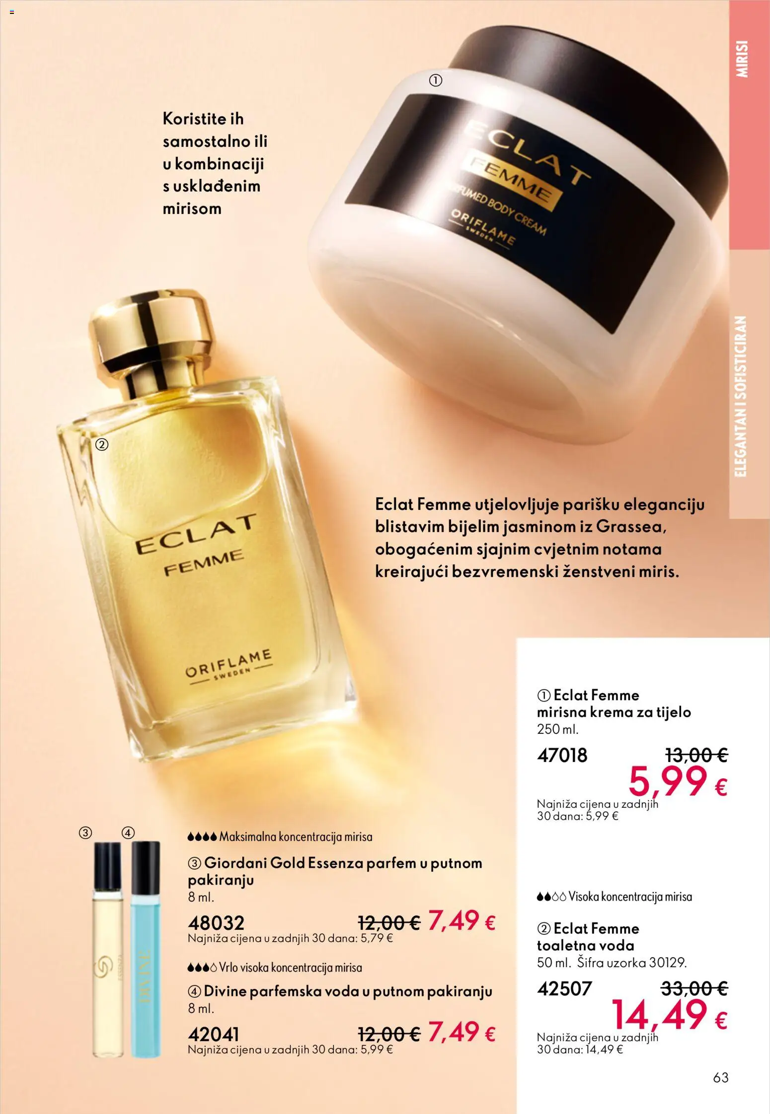 Oriflame katalog | vrijedi od 31.12.2025 | Stranica: 63 | Proizvodi: Parfem, Krema za tijelo, Krema, Voda