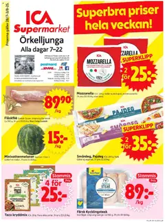 ICA Supermarket - Örkelljunga - Förhandsvisning av reklamblad från butik ICA Supermarket aktuell från 28.07.2025