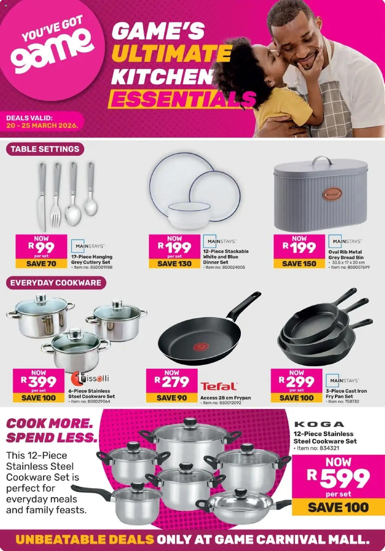 Game -  Catalogue Ultimate Kitchen Essentials valid from 20.03.2026 | Page: 1 | Products: Bread, Table, Game, Iron