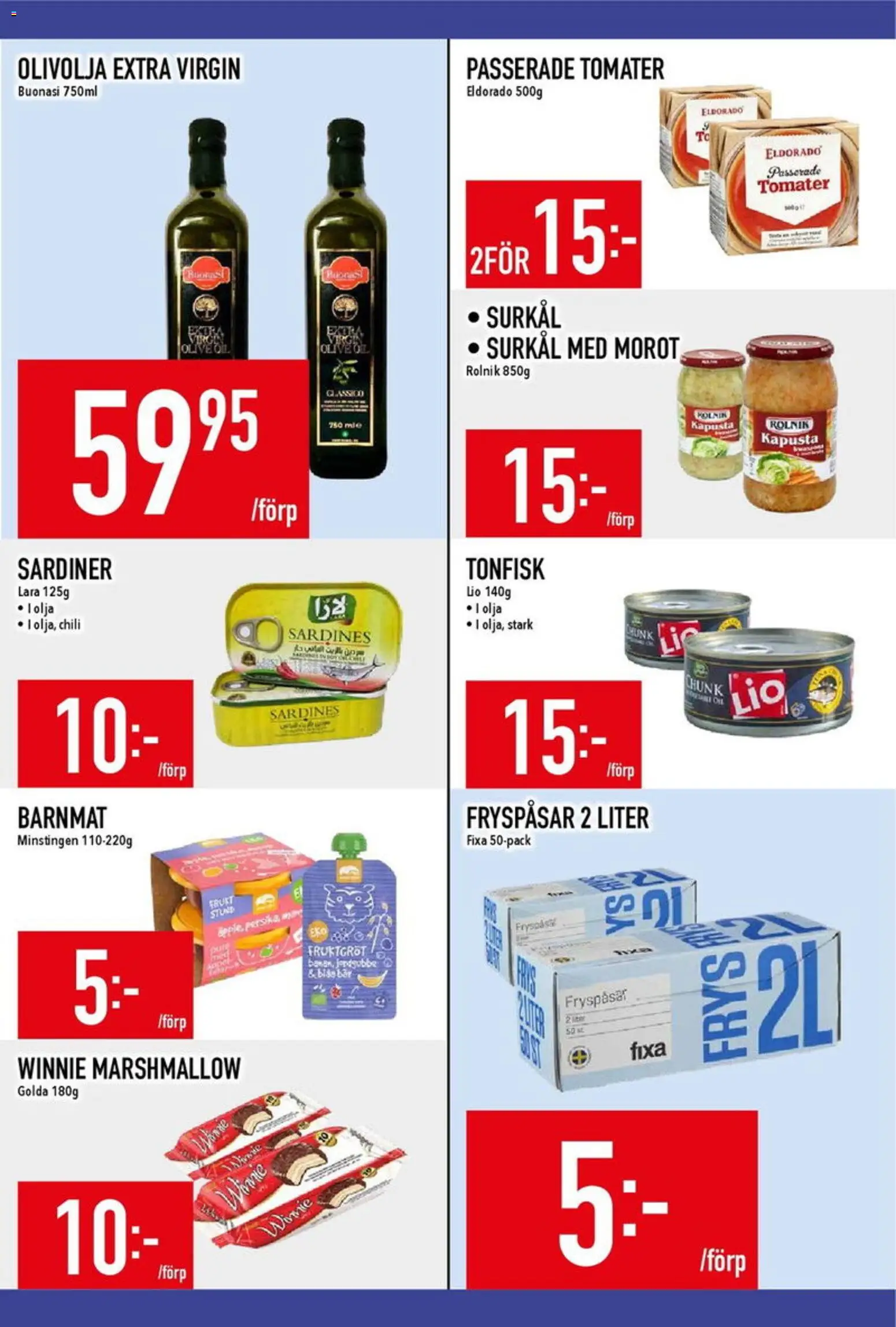 Matdax reklamblad aktuell från 09.03.2026 | Sida: 15 | Produkter: Barnmat, Olivolja, Tomater, Morot