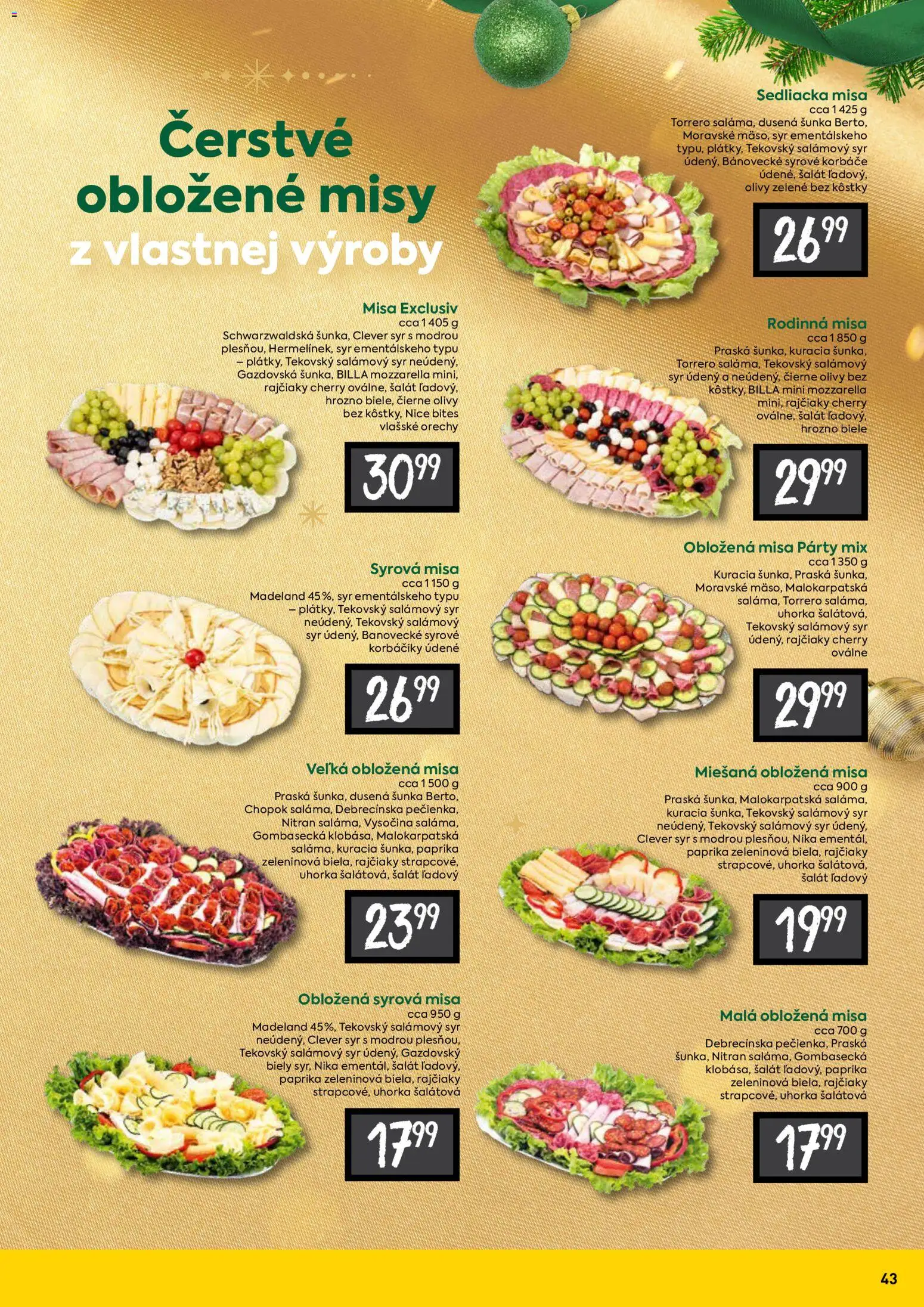 Nové Billa akcie – leták je platný od 10.12.2025 | Strana: 43 | Produkty: Syr, Mozzarella, Šalát, Vlašské orechy