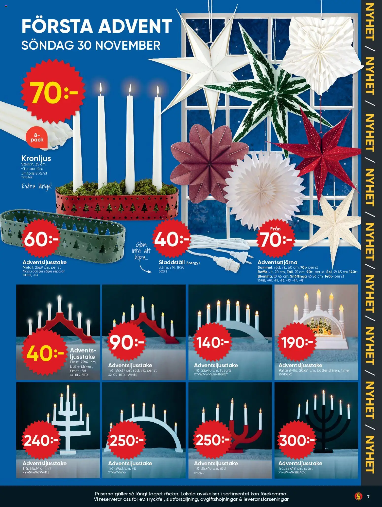 Dollar Store reklamblad aktuell från 17.11.2025 | Sida: 7 | Produkter: Galler, Mössa, Ljus