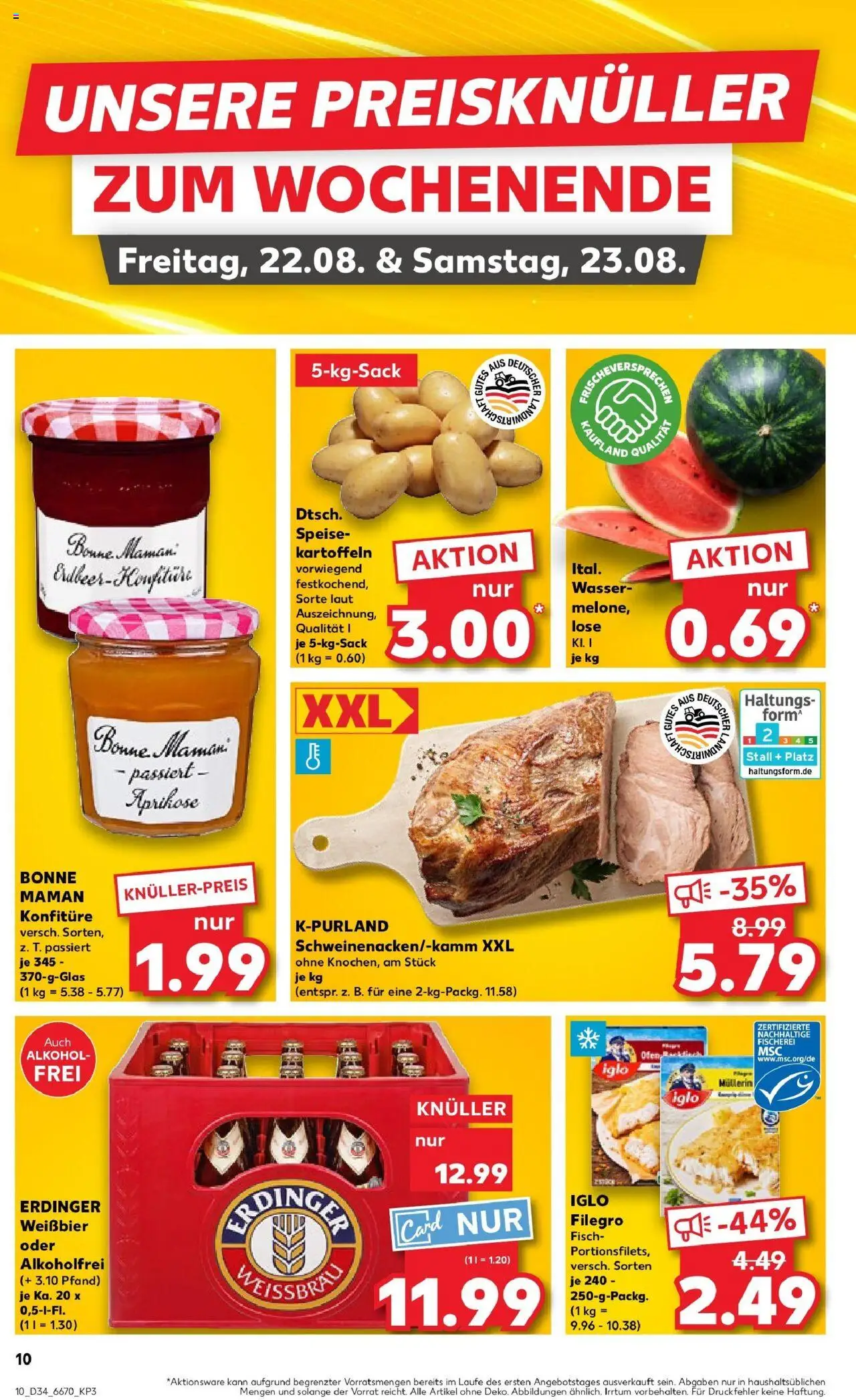 Kaufland prospekt Monheim Am Rhein	 - gültig ab dem 21.08.2025 | Seite: 10 | Produkte: Weißbier, Fisch, Kartoffeln, Bonne maman