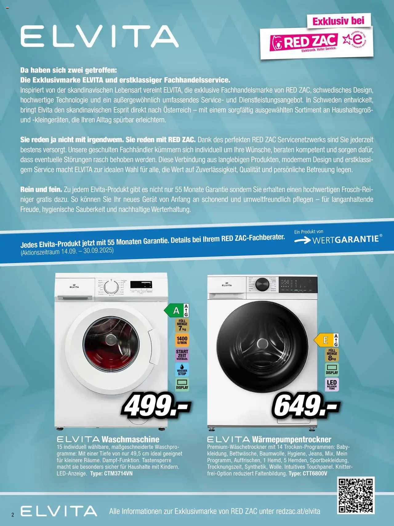 RED ZAC Flugblatt gültig ab 17.09.2025 | Seite: 2 | Produkte: Waschmaschine