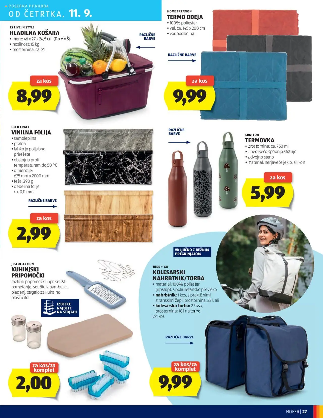 Novi Hofer katalog ponudbe – veljaven od 04.09.2025 | Stran: 27 | Izdelki: Torba, Teza, Kos, Folija
