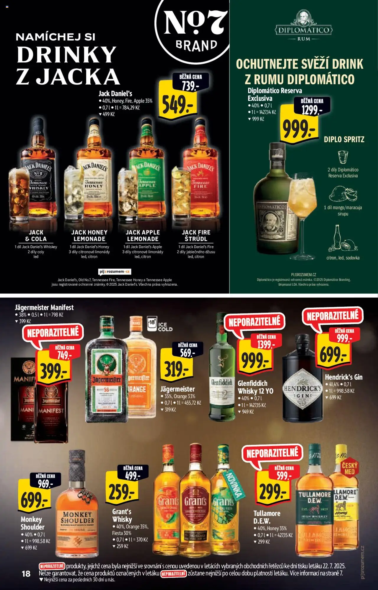 Albert katalog - Hypermarket od 30.07.2025 | Strana: 18 | Produkty: Jägermeister, Rum, Monkey Shoulder, Jack Daniel’s