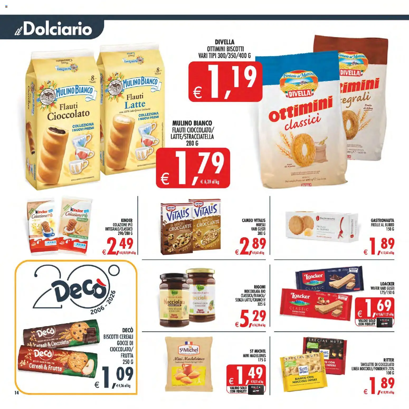 Volantino Decò del 07.04.2026 | Pagina: 16 | Prodotti: Muesli, Crema, Nocciole, Cacao