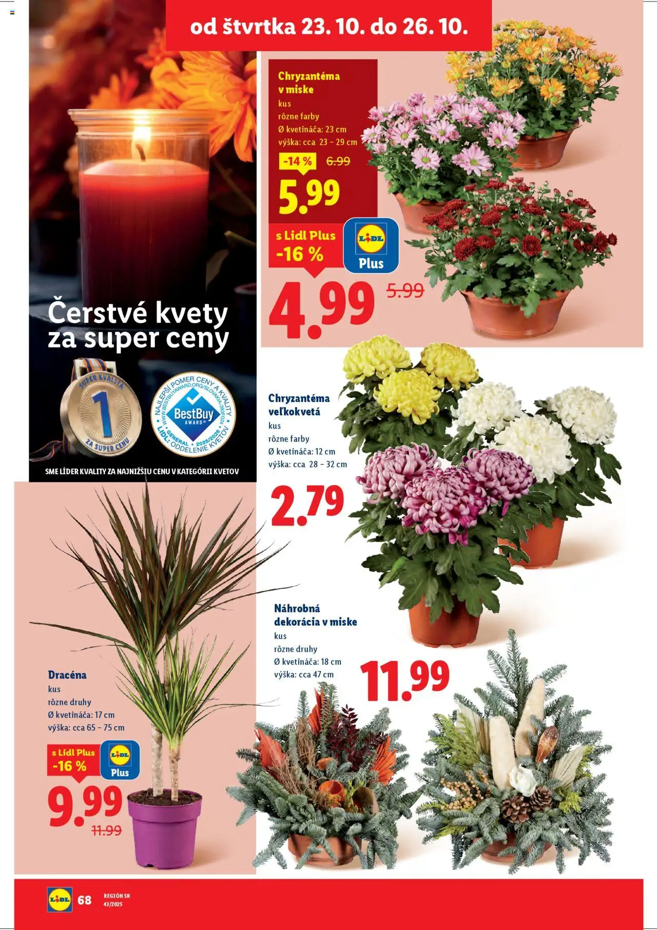 Nové Lidl akcie – leták je platný od 20.10.2025 | Strana: 84 | Produkty: Kvety