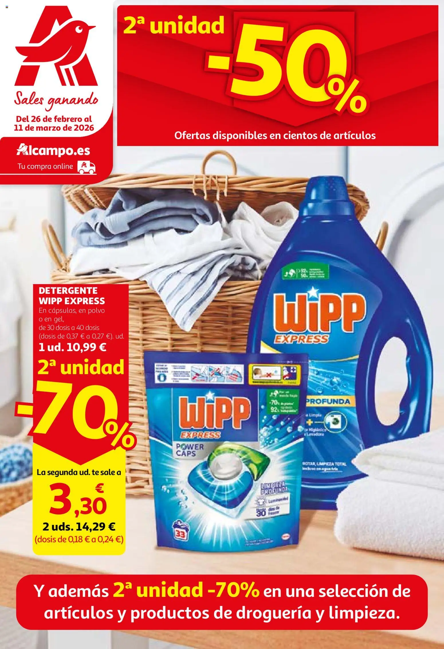 Alcampo - SM Madrid │ válido desde el 26.02.2026 | Página: 1 | Productos: Polvo, Detergente, Té