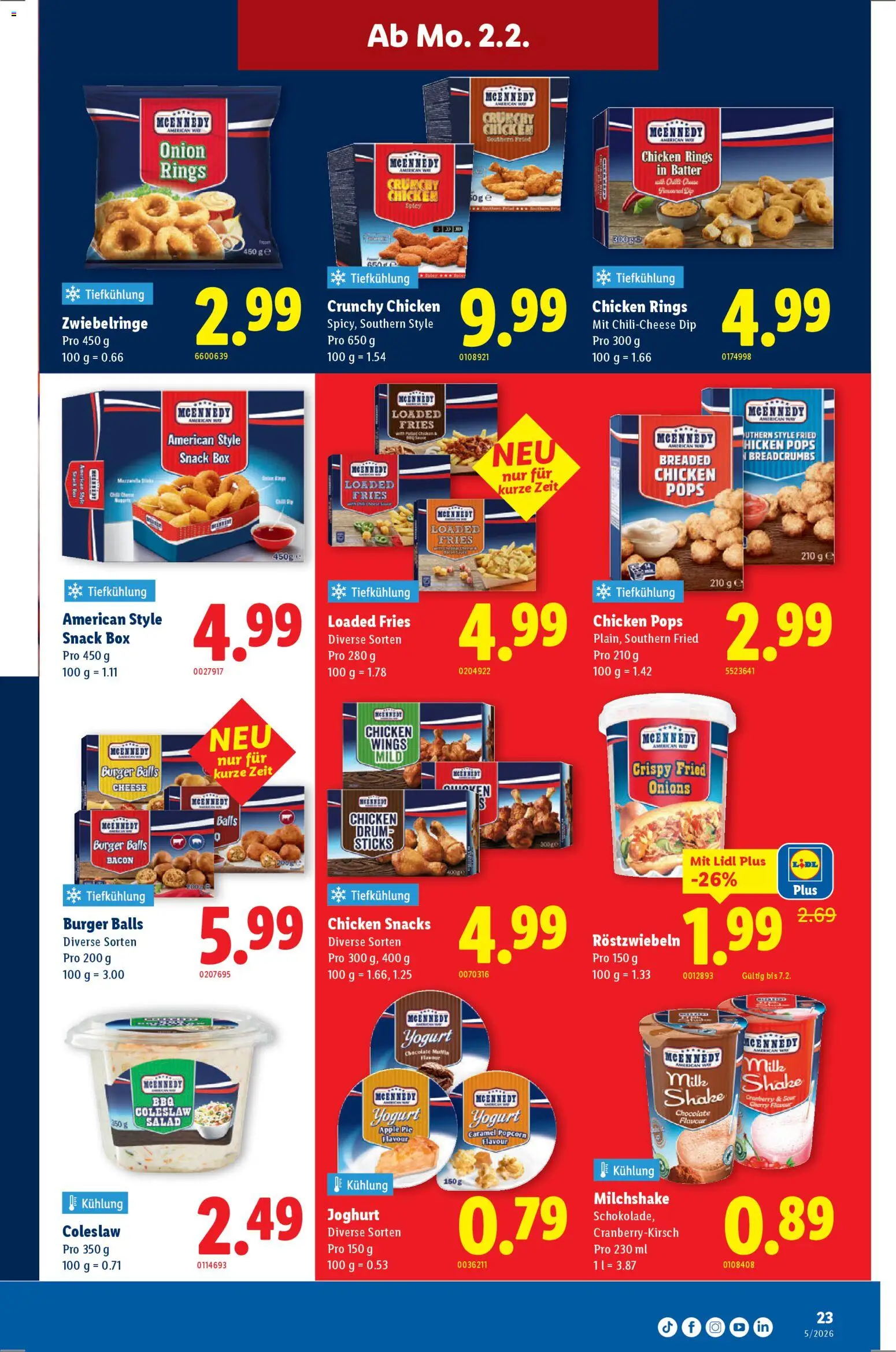 Lidl Aktionen – gültig ab 29.01.2026 | Seite: 23 | Produkte: Box, Burger, Joghurt, Apple