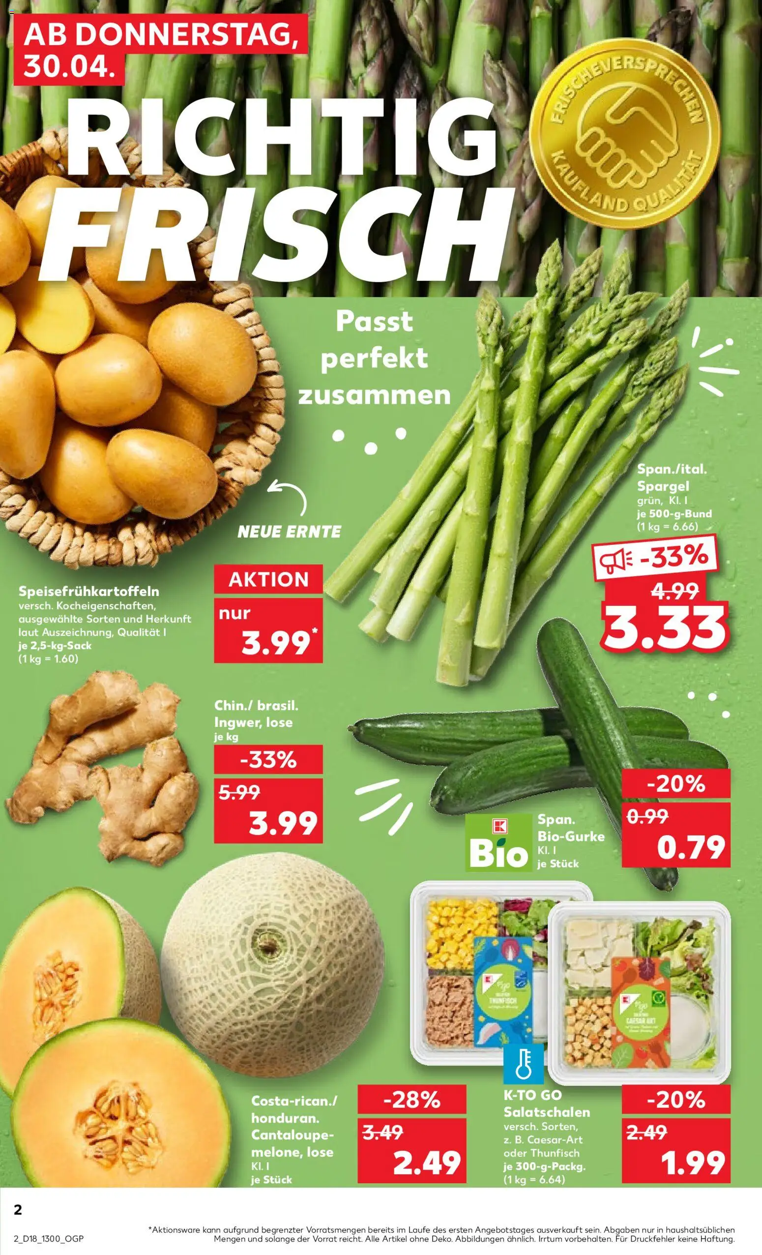 Kaufland Prospekt Köln	 – gültig ab 30.04.2026 | Seite: 2 | Produkte: Thunfisch, Spargel