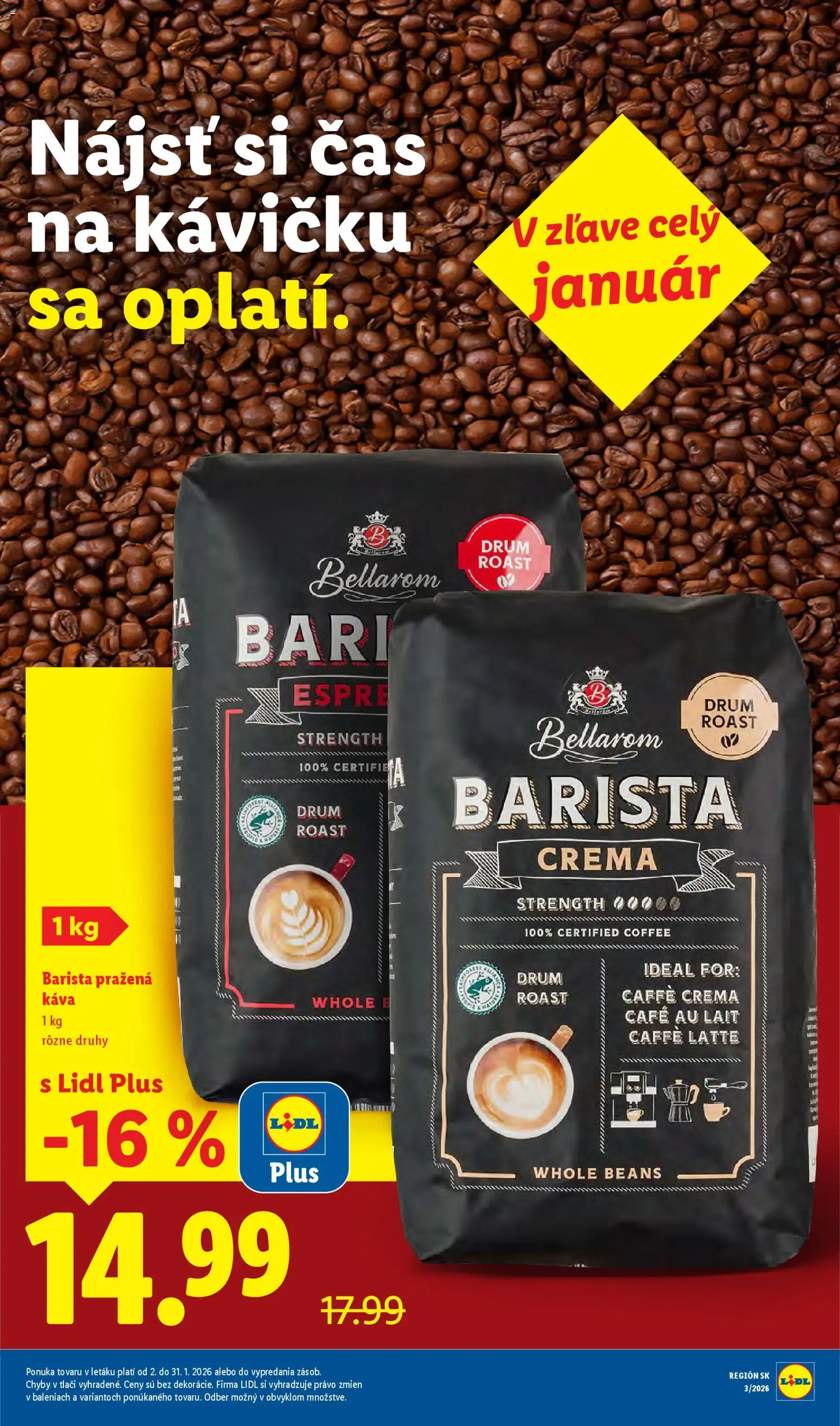Nové Lidl akcie – leták je platný od 19.01.2026 | Strana: 41 | Produkty: Káva, Barista