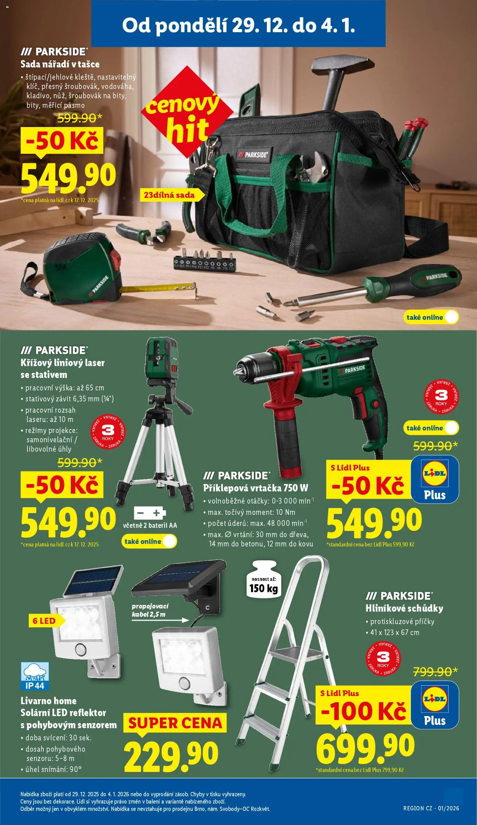 Lidl leták od 29.12.2025 | Strana: 35 | Produkty: Parkside, Kabel, Hliníkové schůdky, Příklepová vrtačka
