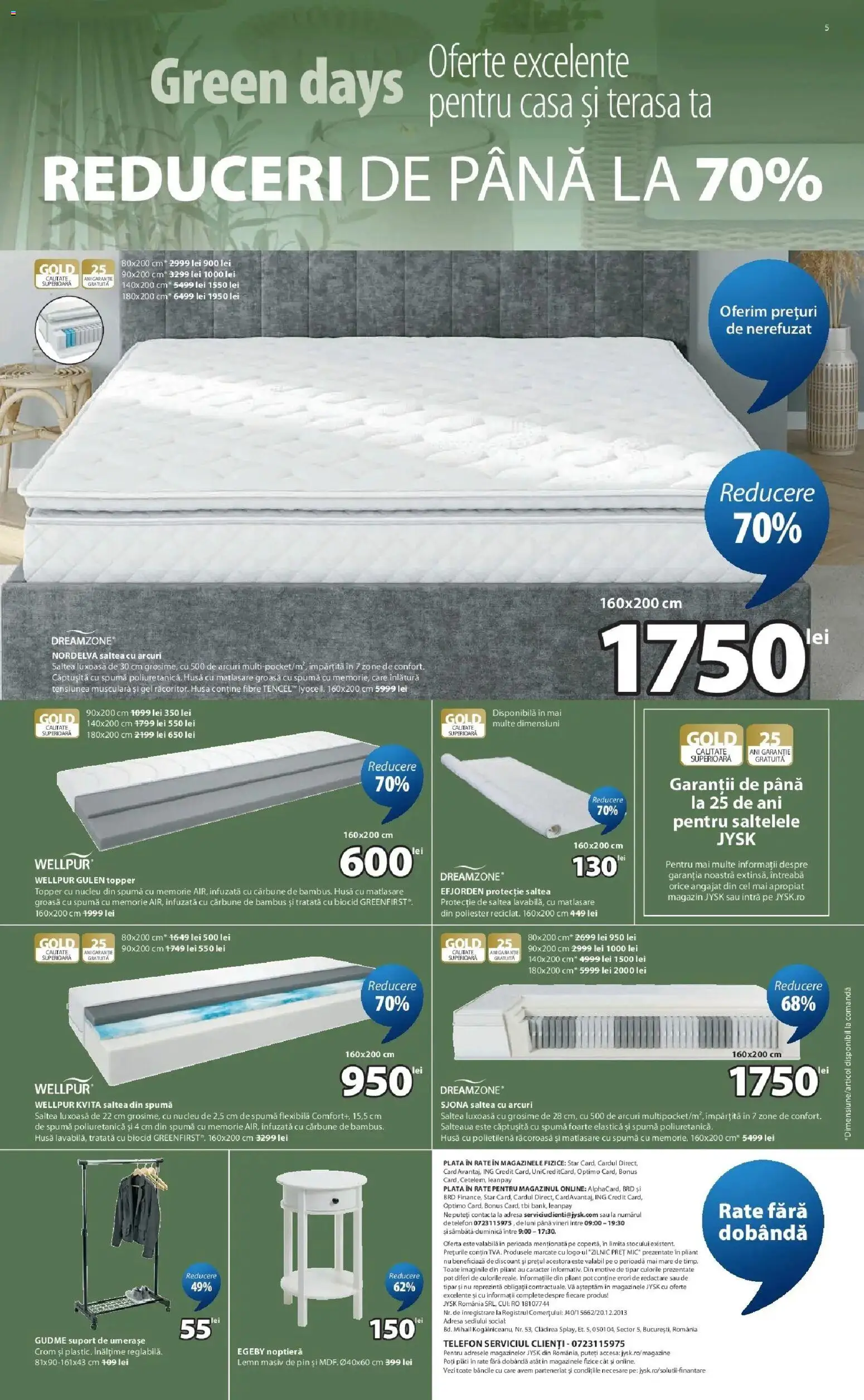 Noul catalog JYSK – valabil de la 16.04.2026 | Pagină: 5 | Produse: Telefon, Memorie, Saltea, Topper