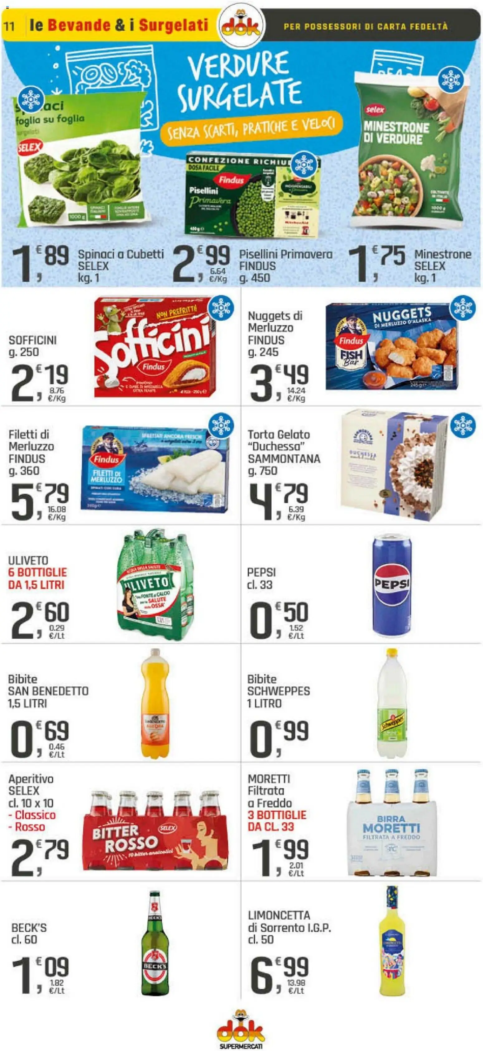 Volantino DOK del 05.03.2026 | Pagina: 11 | Prodotti: Merluzzo, Gelato, Nuggets, Pepsi