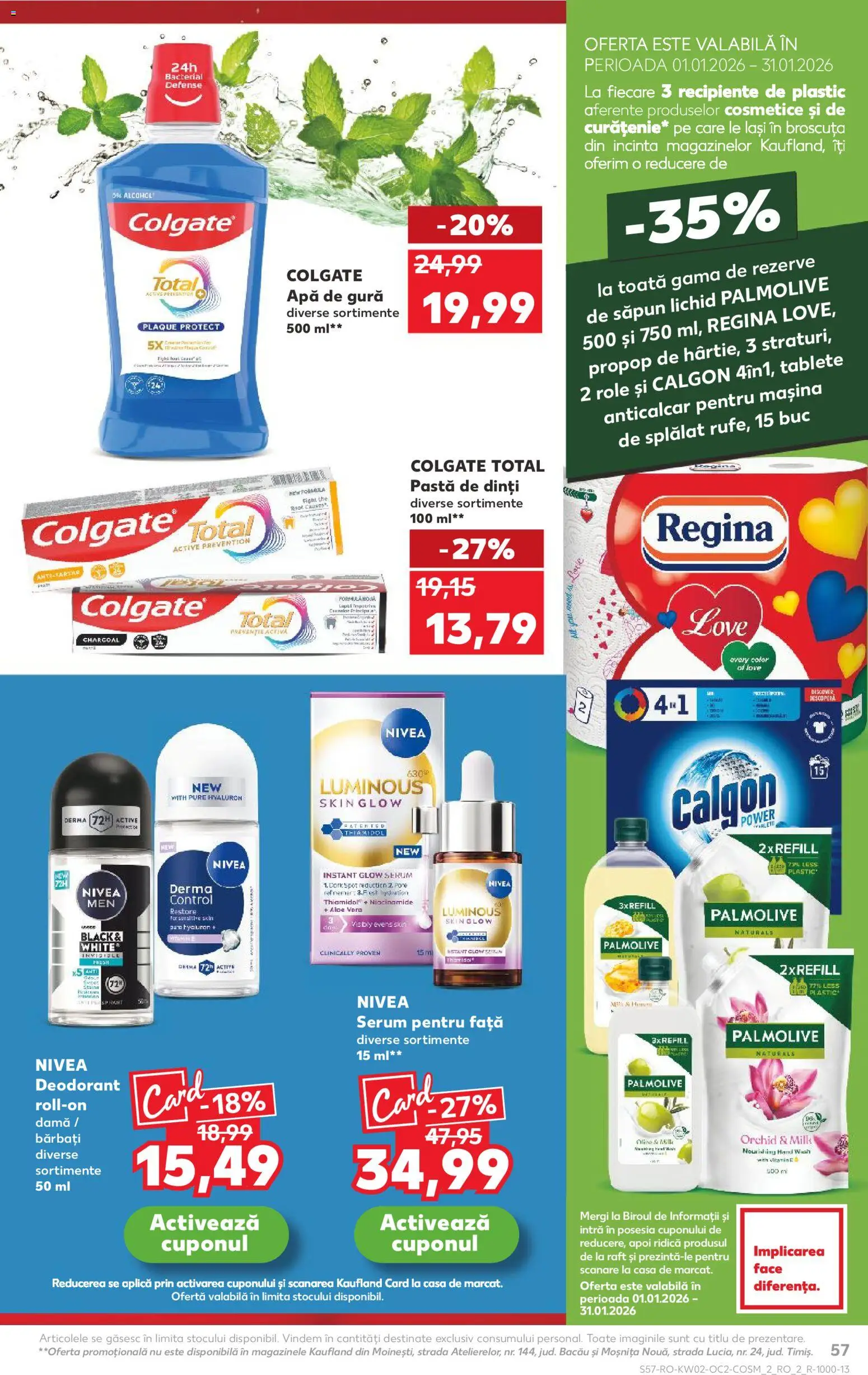 Noul catalog Kaufland – valabil de la 07.01.2026 | Pagină: 57 | Produse: Serum, Aloe vera, Recipiente, Pastă de dinți