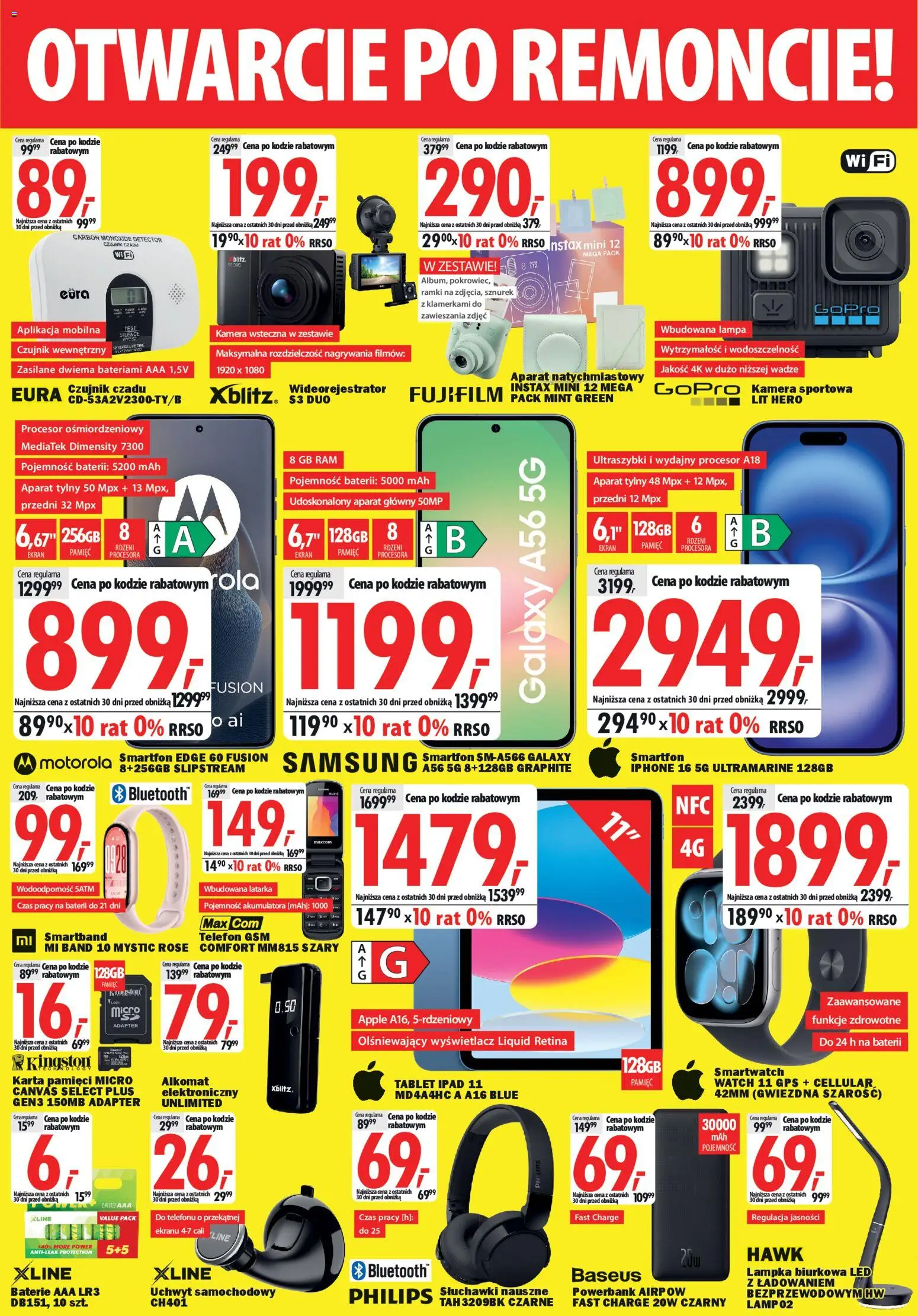 Mediaexpert promocje - Otwarcie po remoncie Kraków  od 09.04.2026 | Strona: 4 | Produkty: Telefon, Karta pamięci, Smartwatch, Lampa