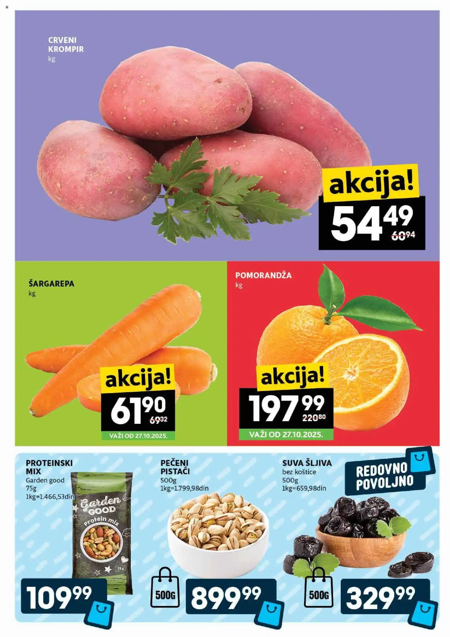 Idea katalog - važi od 23.10.2025 | Strana: 3 | Proizvode: Šargarepa, Protein, Pomorandza, Šljiva