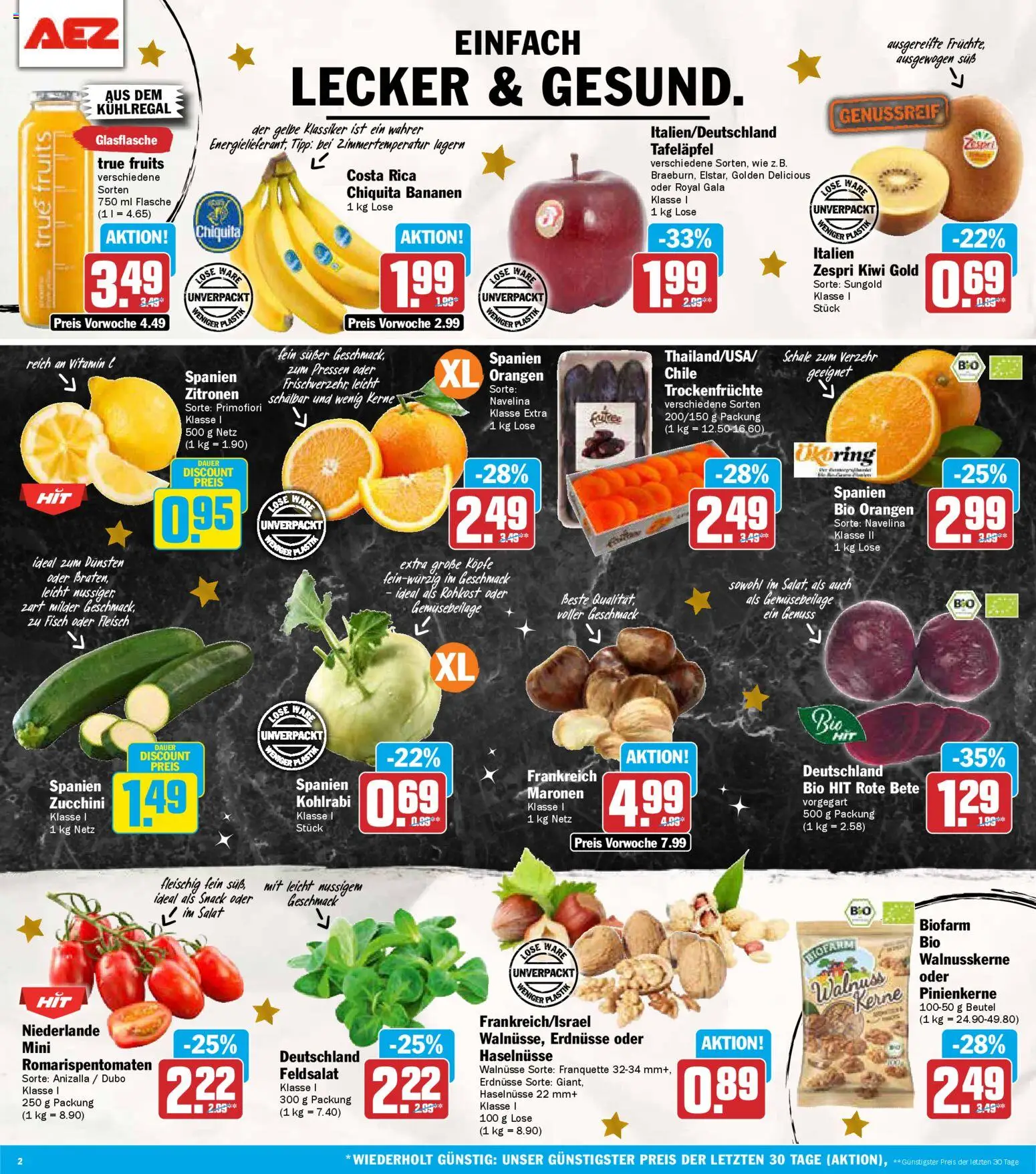AEZ Prospekt 	 – gültig ab 01.12.2025 | Seite: 2 | Produkte: Erdnüsse, Kohlrabi, Bananen, Fleisch