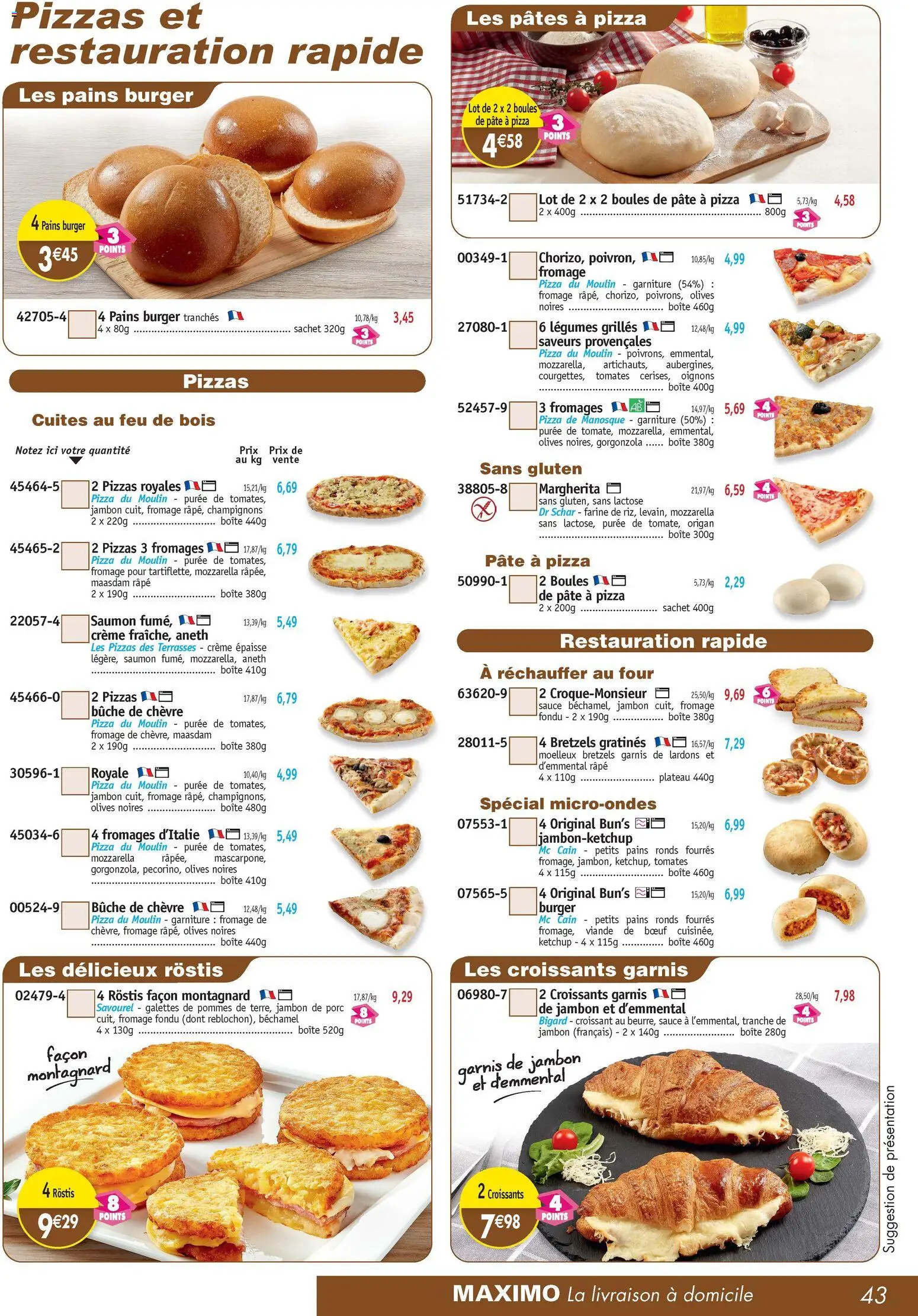 {H1} | Page: 43 | Produits: Four, Viande de bœuf, Pâte à pizza, Oignons