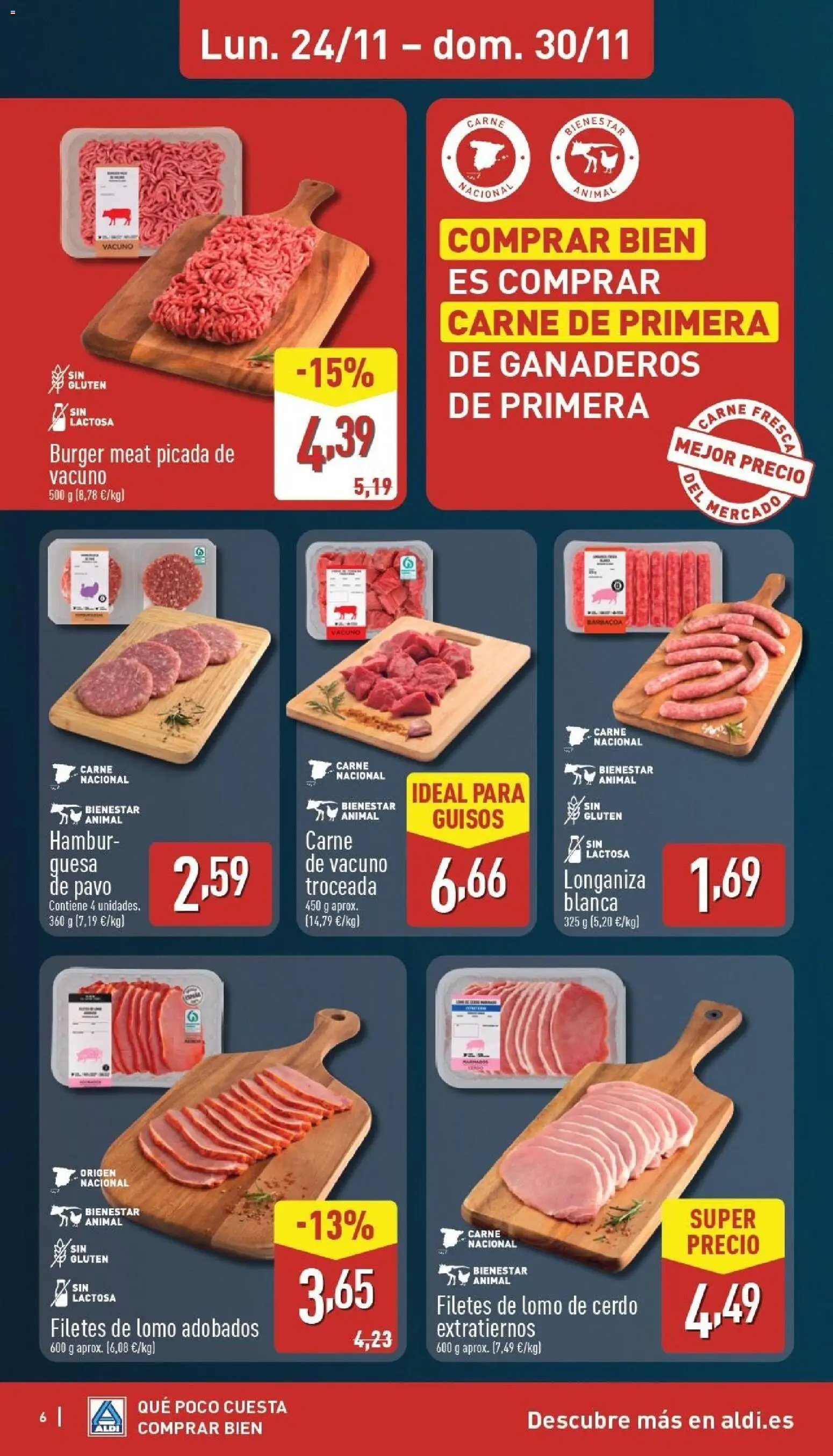 Aldi folleto Baleares │ válido desde el 24.11.2025 | Página: 6 | Productos: Cerdo, Longaniza, Σοκολατούχο γάλα