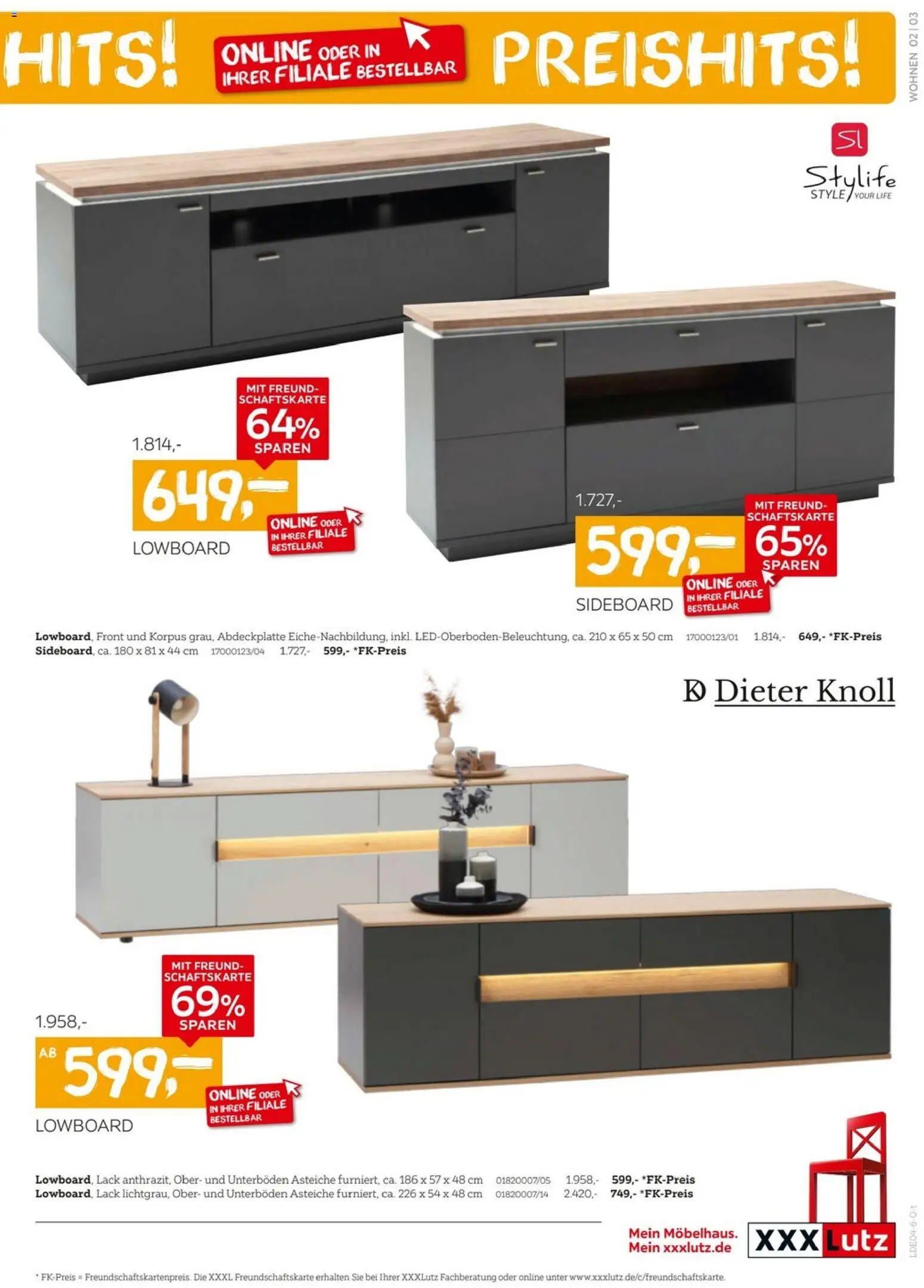 XXXLutz Wohnen Preishits – gültig ab 04.04.2026 | Seite: 3 | Produkte: Sideboard, Lowboard