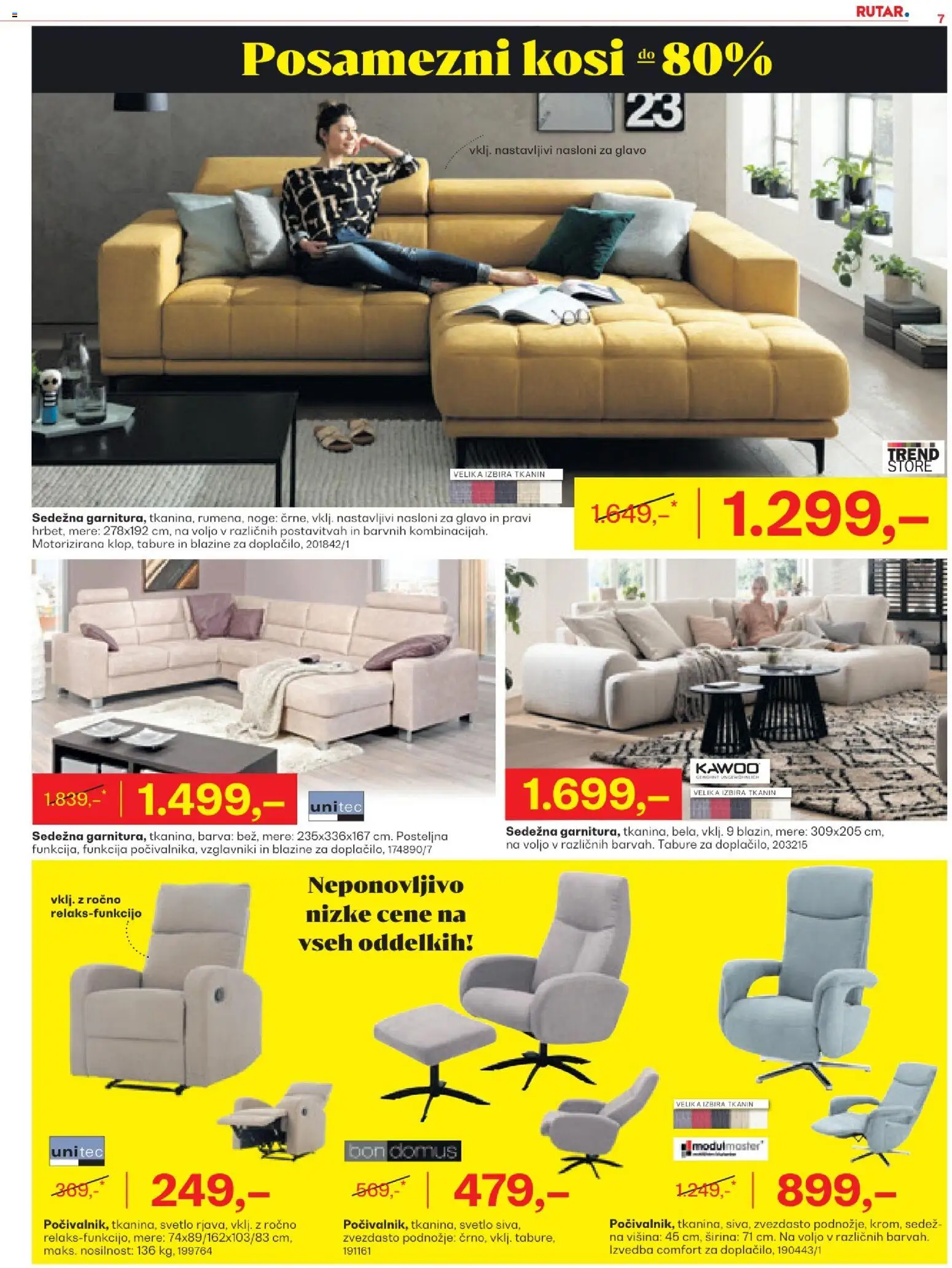 Novi Rutar katalog ponudbe – veljaven od 29.12.2025 | Stran: 7 | Izdelki: Tabure, Barva