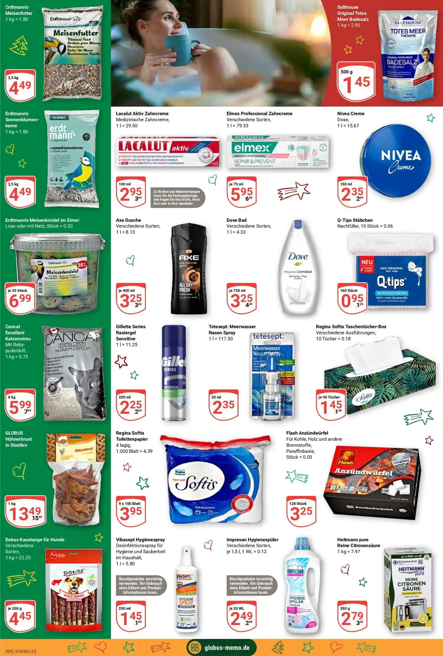Globus prospekt Waghäusel-Wiesental	 – gültig ab 01.12.2025 | Seite: 25 | Produkte: Dusche, Creme, Axe, Toilettenpapier