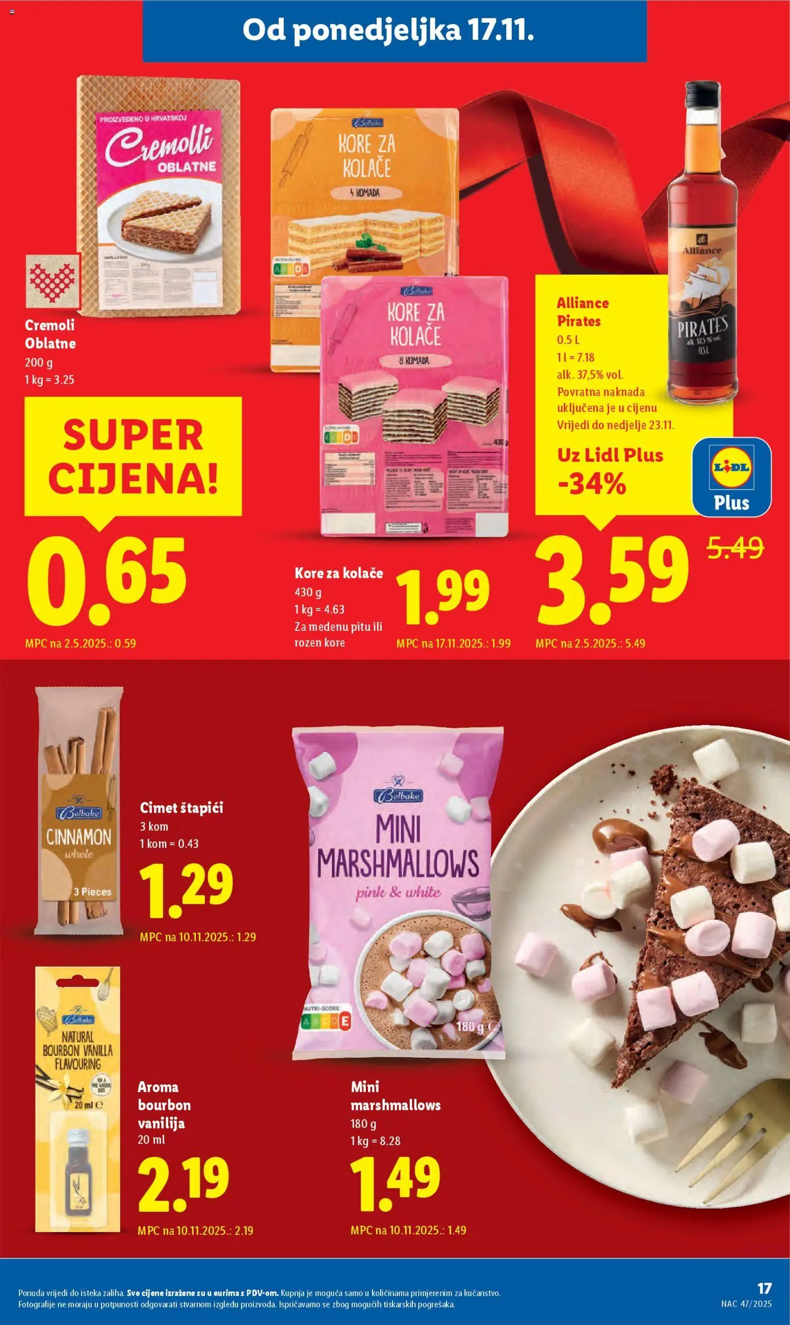 Lidl katalog | vrijedi od 17.11.2025 | Stranica: 17 | Proizvodi: Oblatne, Rum, Štapići