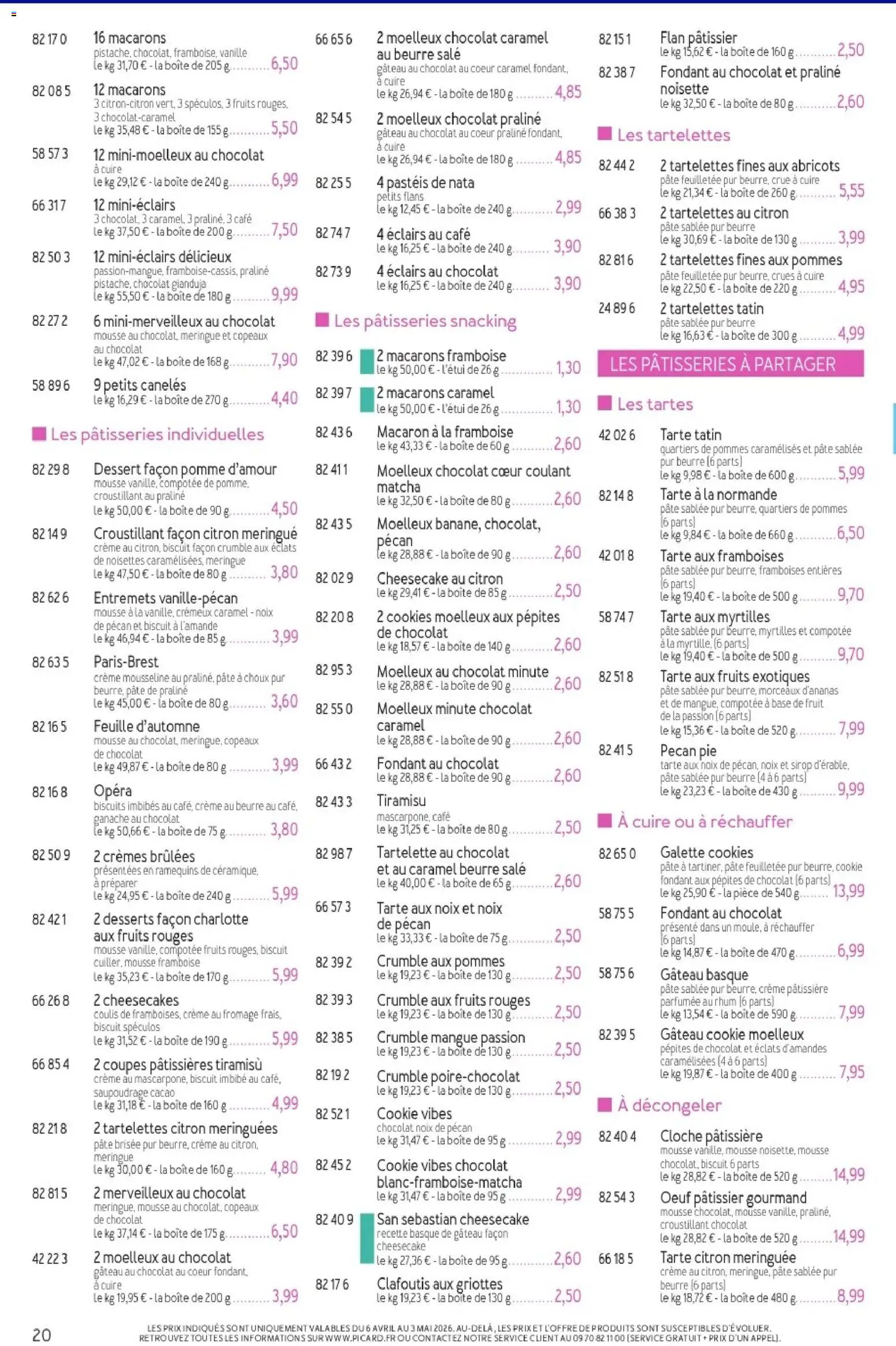 {H1} | Page: 20 | Produits: Noisette, Pomme, Cloche, Café