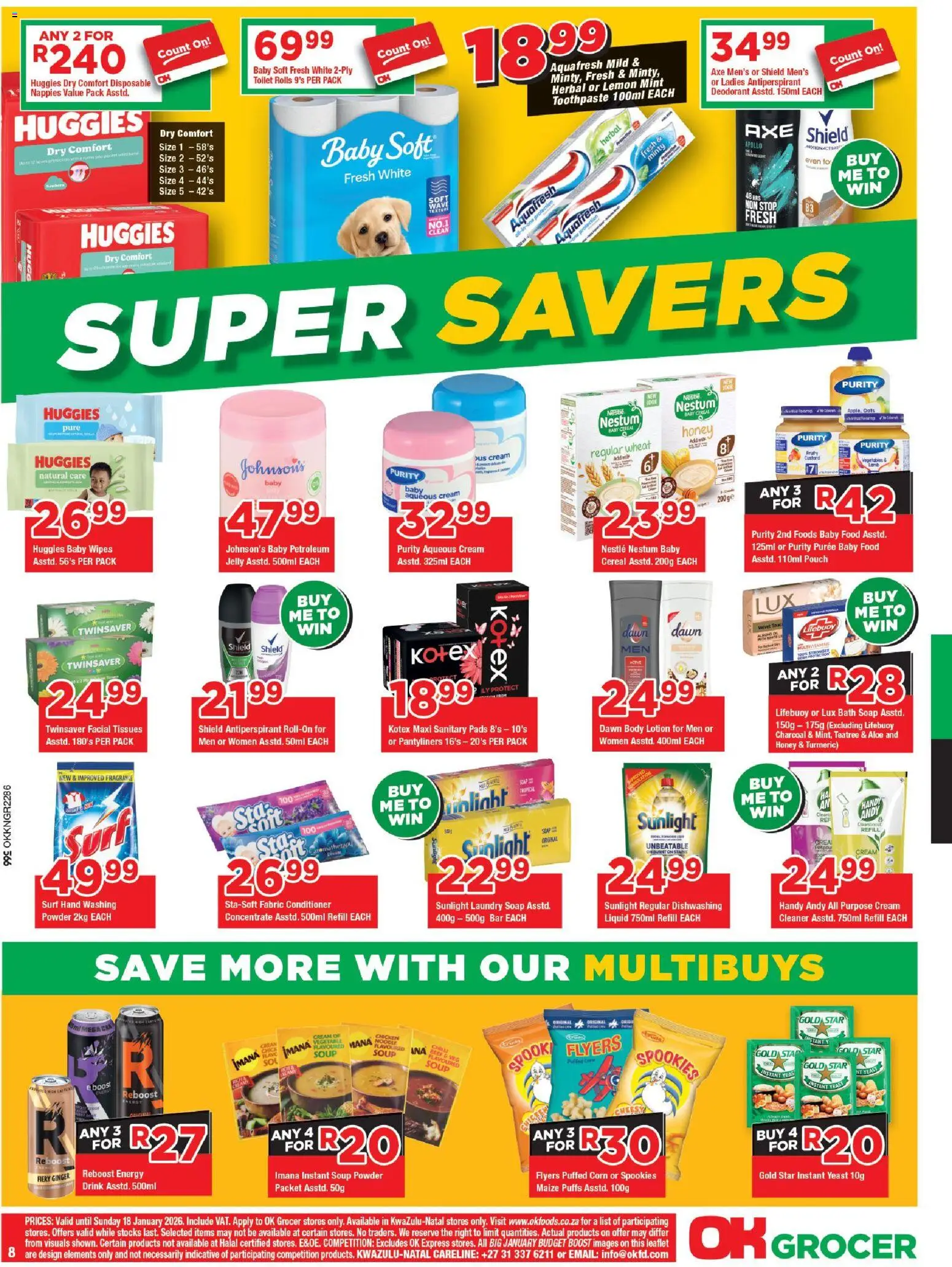 New OK Foods catalogue – valid from 05.01.2026 | Page: 8 | Products: Beef, Conditioner, Baby food, Tissues