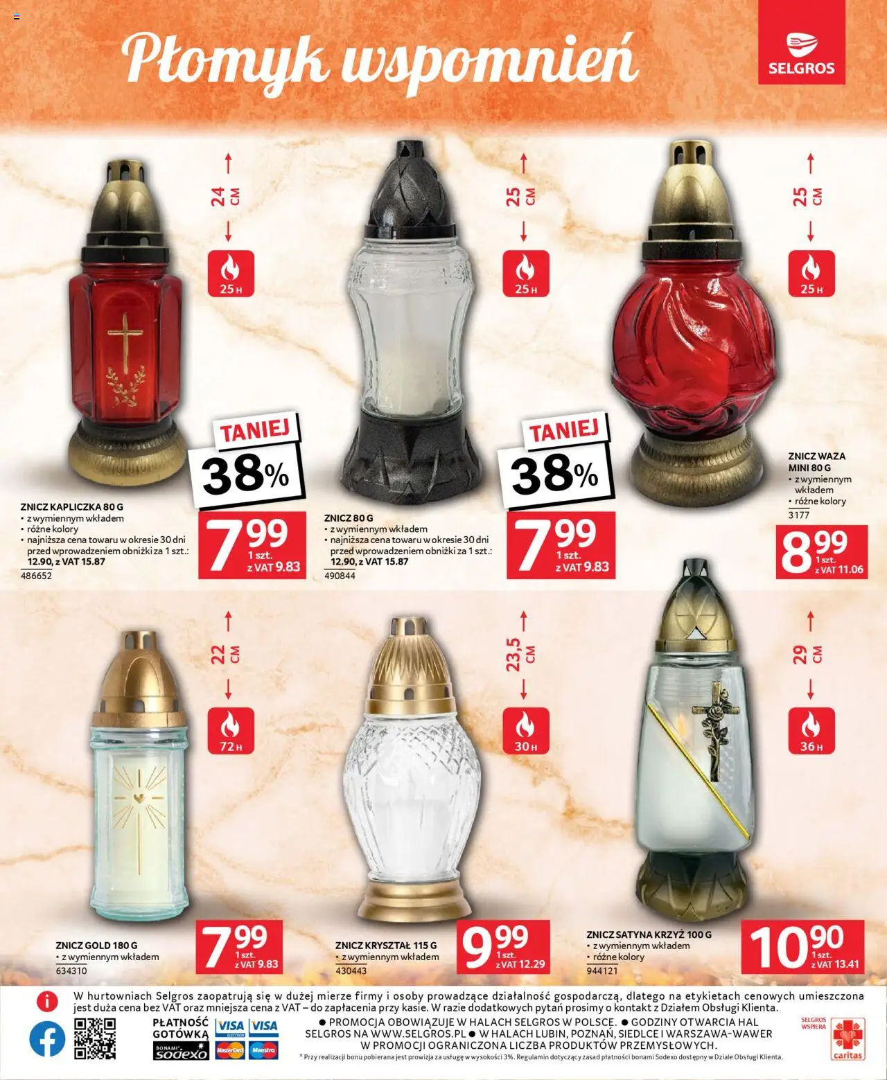 Selgros cash&carry Gazetka - Wszystkich Świętych od 09.10.2025 | Strona: 7 | Produkty: Znicz kapliczka