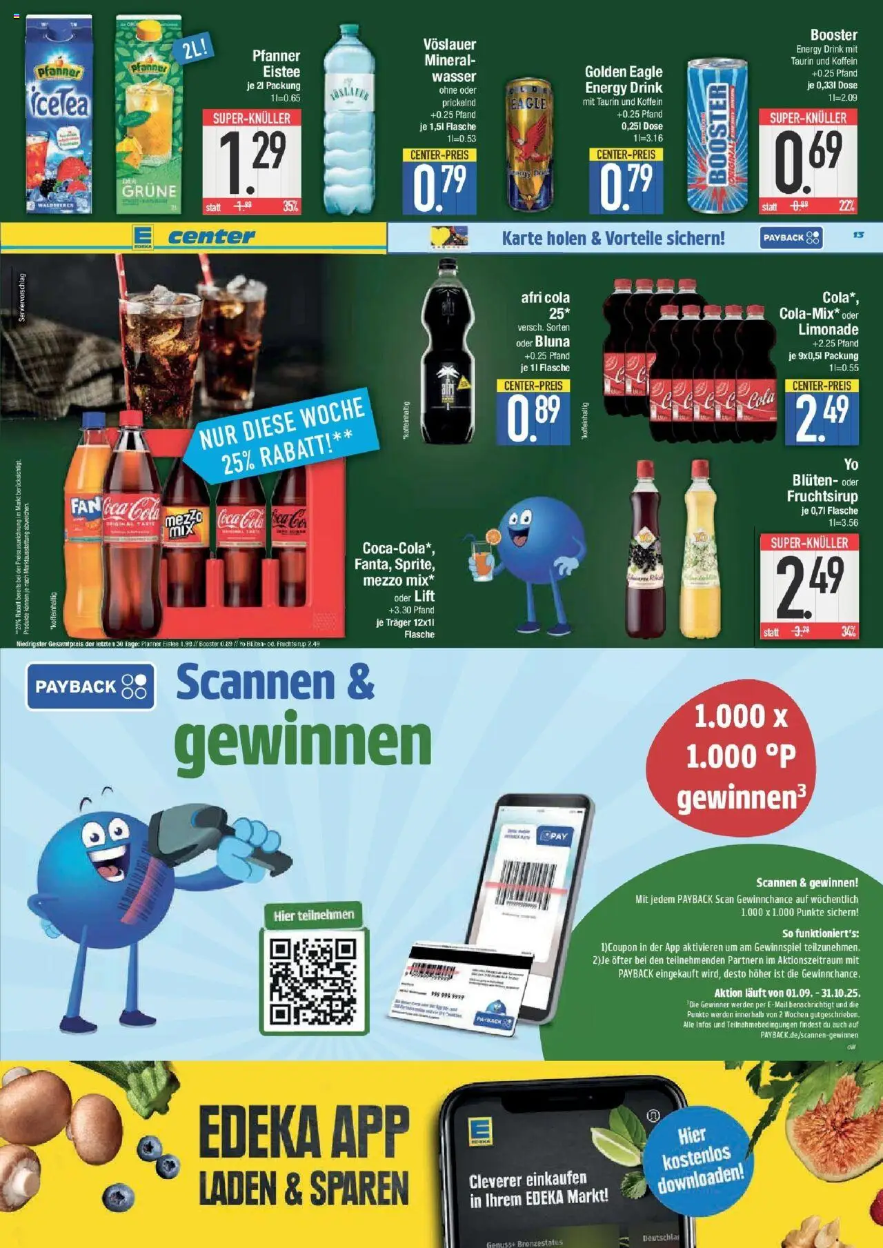 Edeka prospekt Hunderdorf	 – gültig ab 21.09.2025 | Seite: 13 | Produkte: Coca cola, Cola, Mineralwasser, Wasser