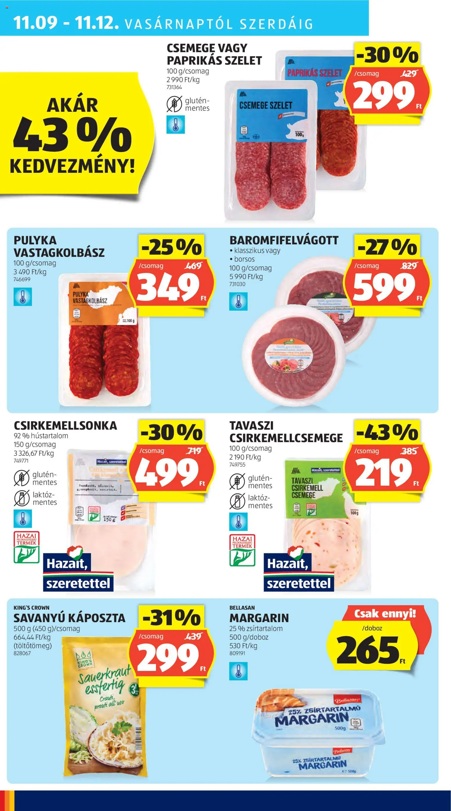 Aldi akciós ujság - amely érvényes a következő dátumtól: 06.11.2025 | Oldal: 34 | Termékek: Káposzta, Savanyú káposzta, Margarin, Csirkemell