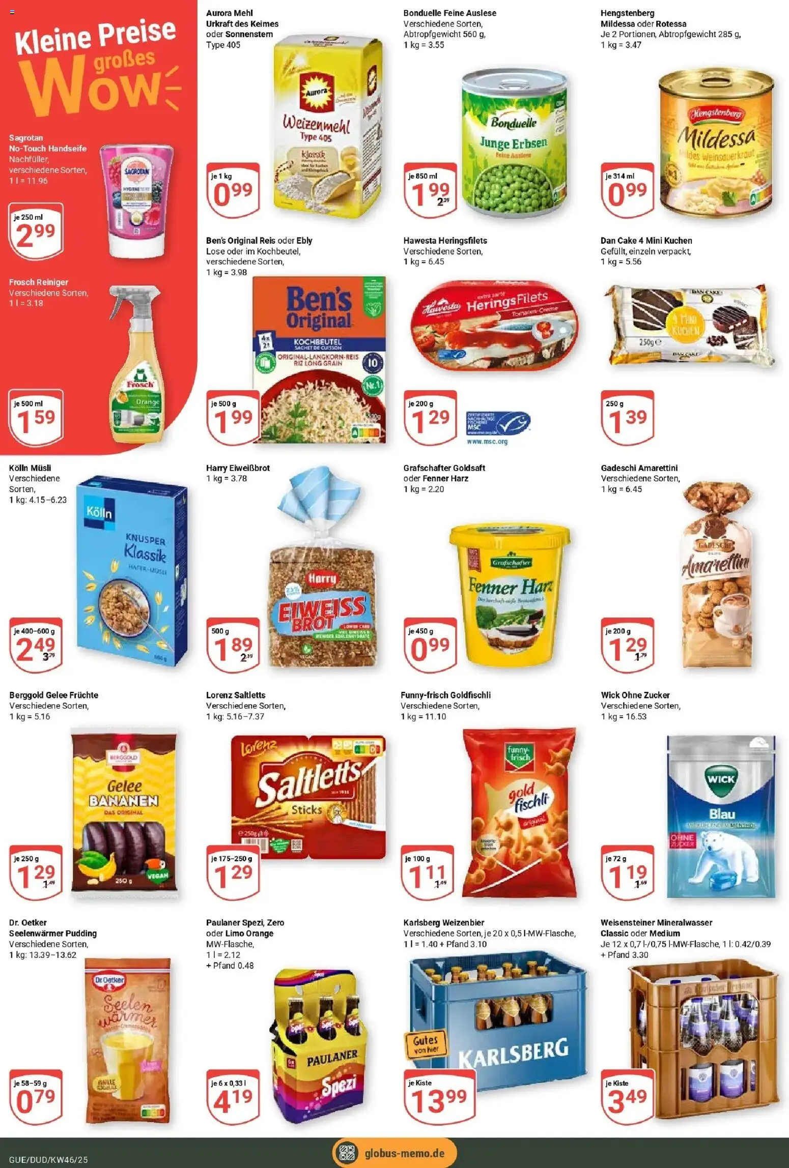 Globus prospekt Saarbrücken-Güdingen	 – gültig ab 10.11.2025 | Seite: 6 | Produkte: Bananen, Reis, Kuchen, Paulaner