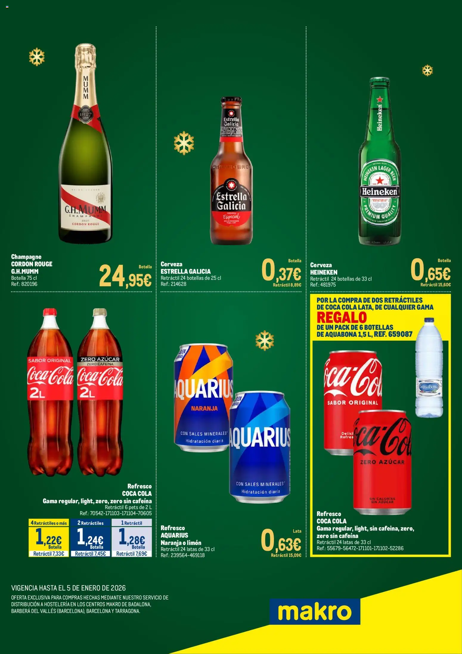 Makro - Especial Navidad Bebidas Cataluña │ válido desde el 12.12.2025 | Página: 2 | Productos: Cerveza, Σπανάκι