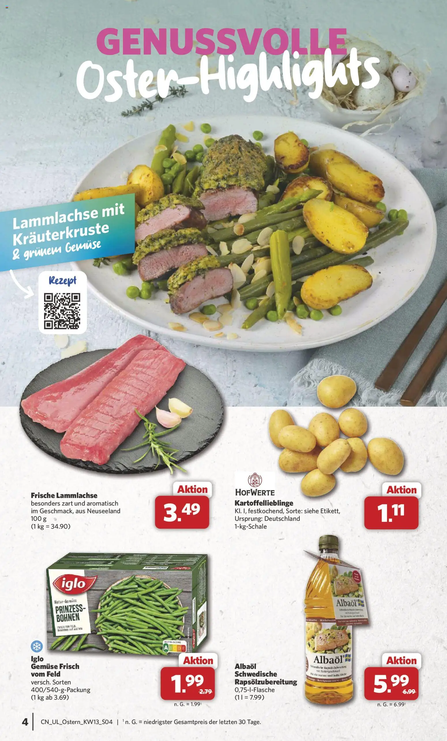 Combi Ostern – gültig ab 22.03.2026 | Seite: 4 | Produkte: Butter, Iglo, Gemüse