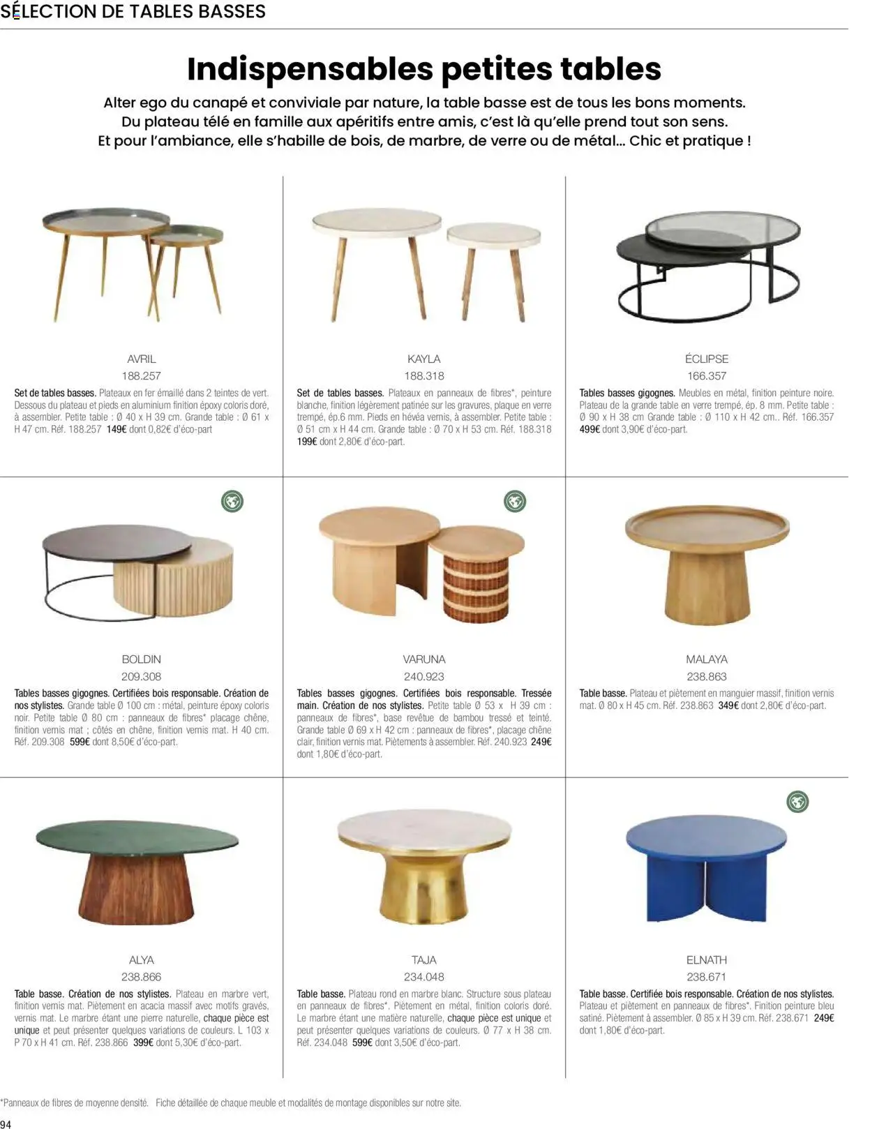 {H1} | Page: 96 | Produits: Base, Plateau, Table basse, Table